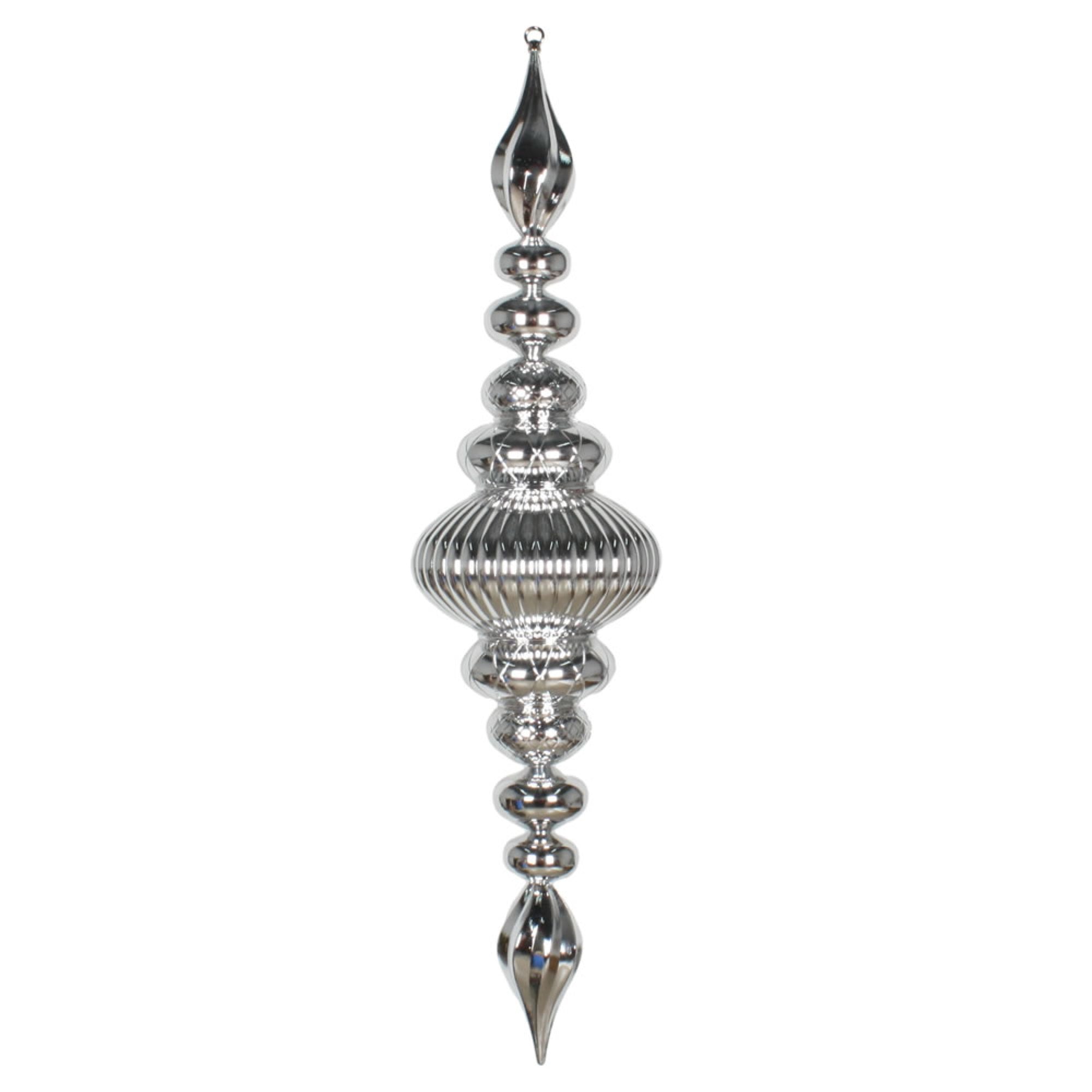 41” Silver Shiny Finial Ornament