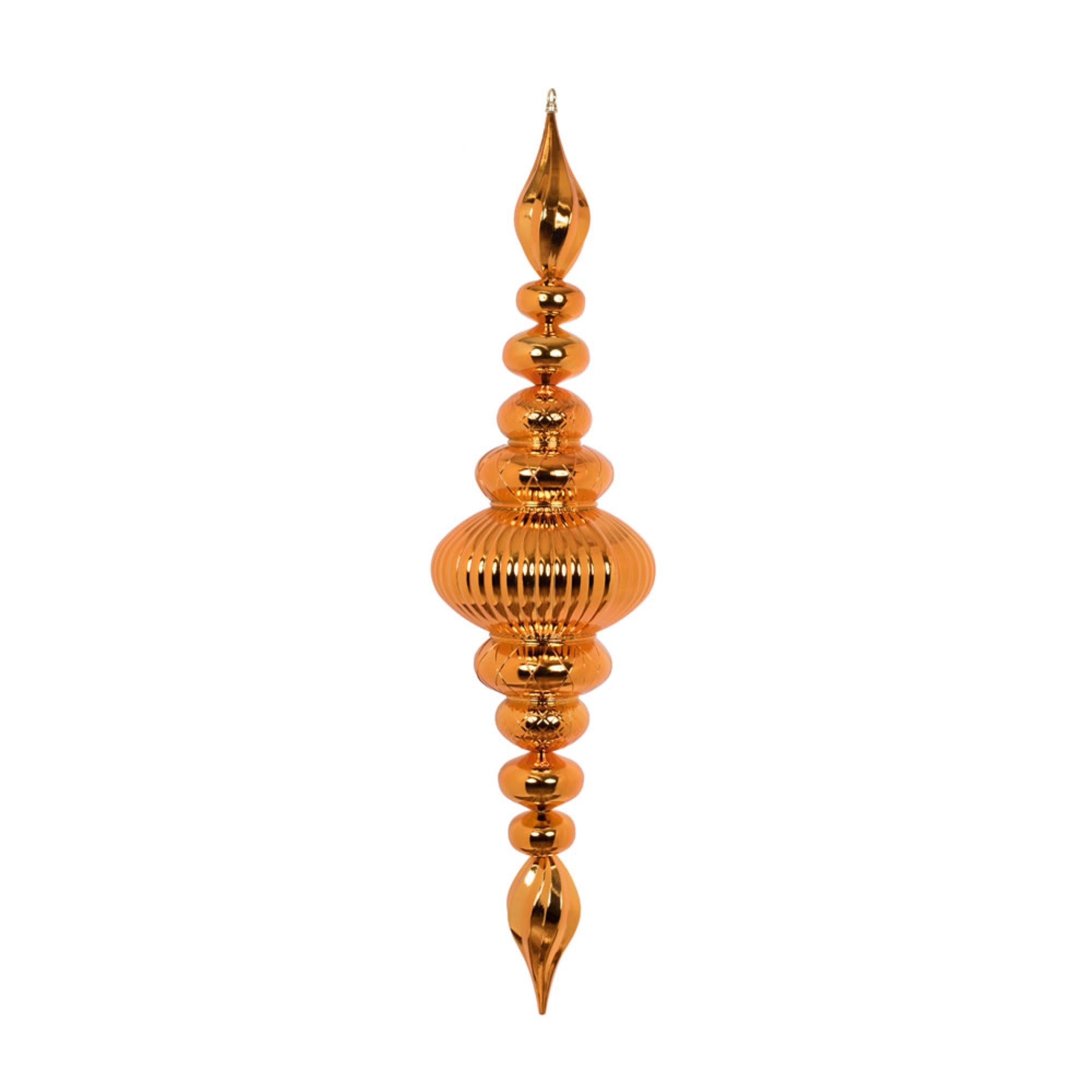 41” Burnish Orange Shiny Finial Ornament