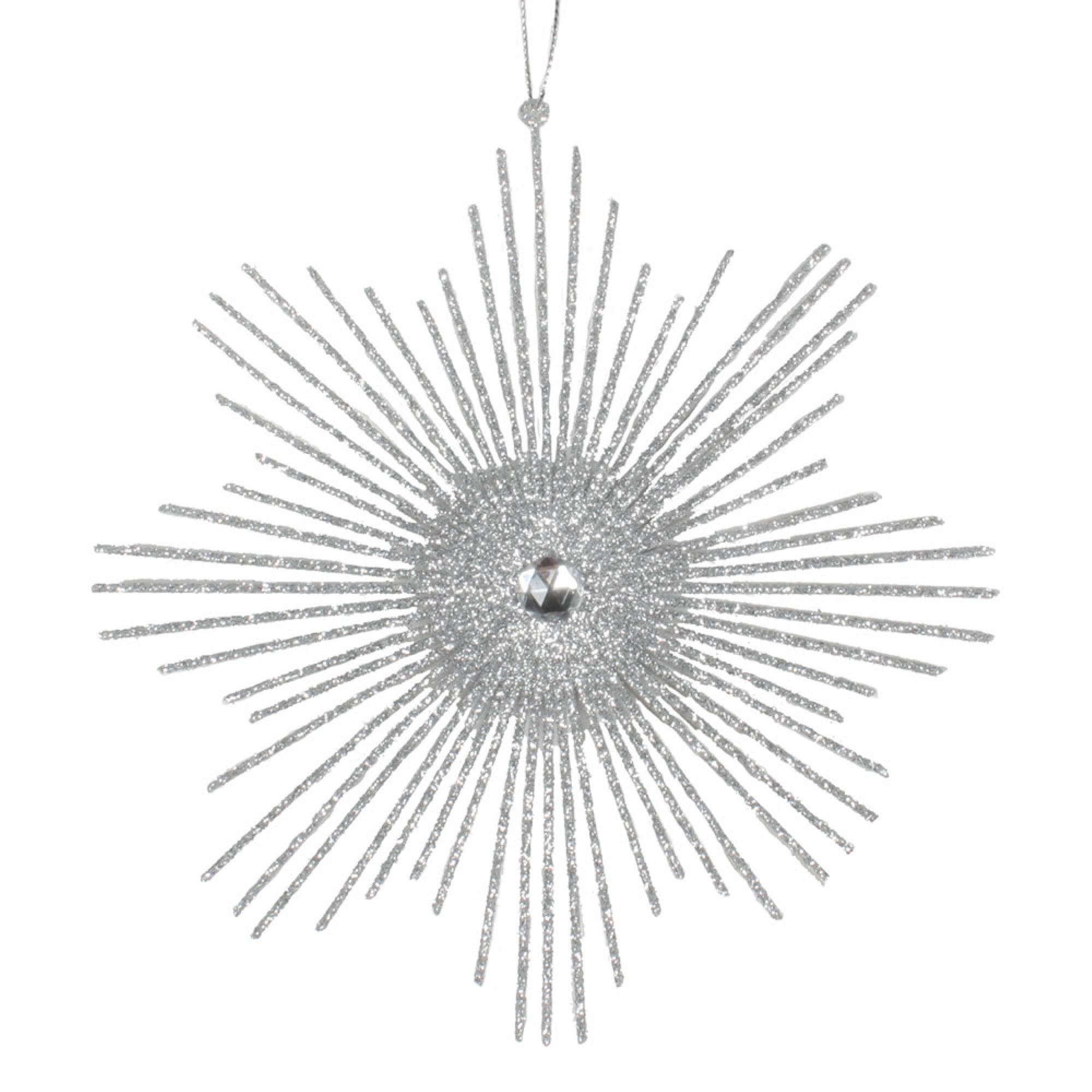 6.5” Silver Glitt Snowflake Burst 6/Bg