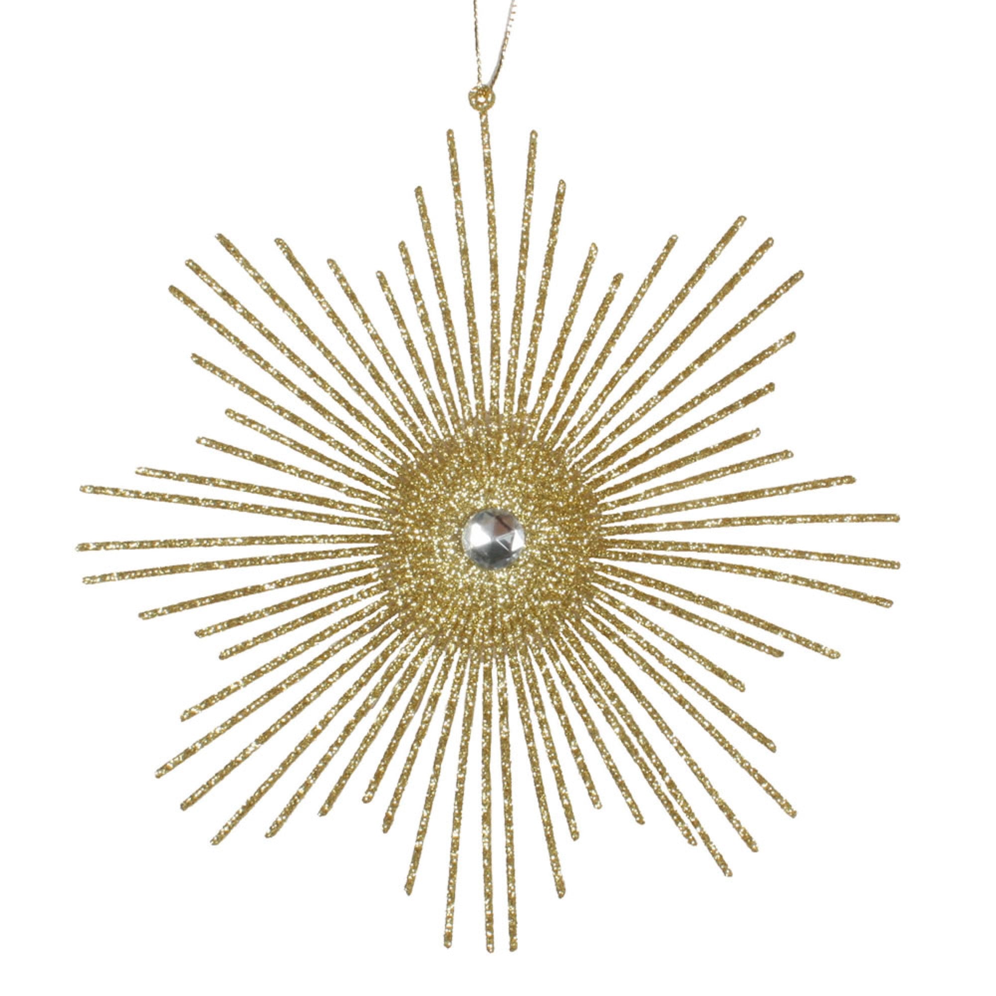 6.5” Gold Glitt Snowflake Burst 6/Bg