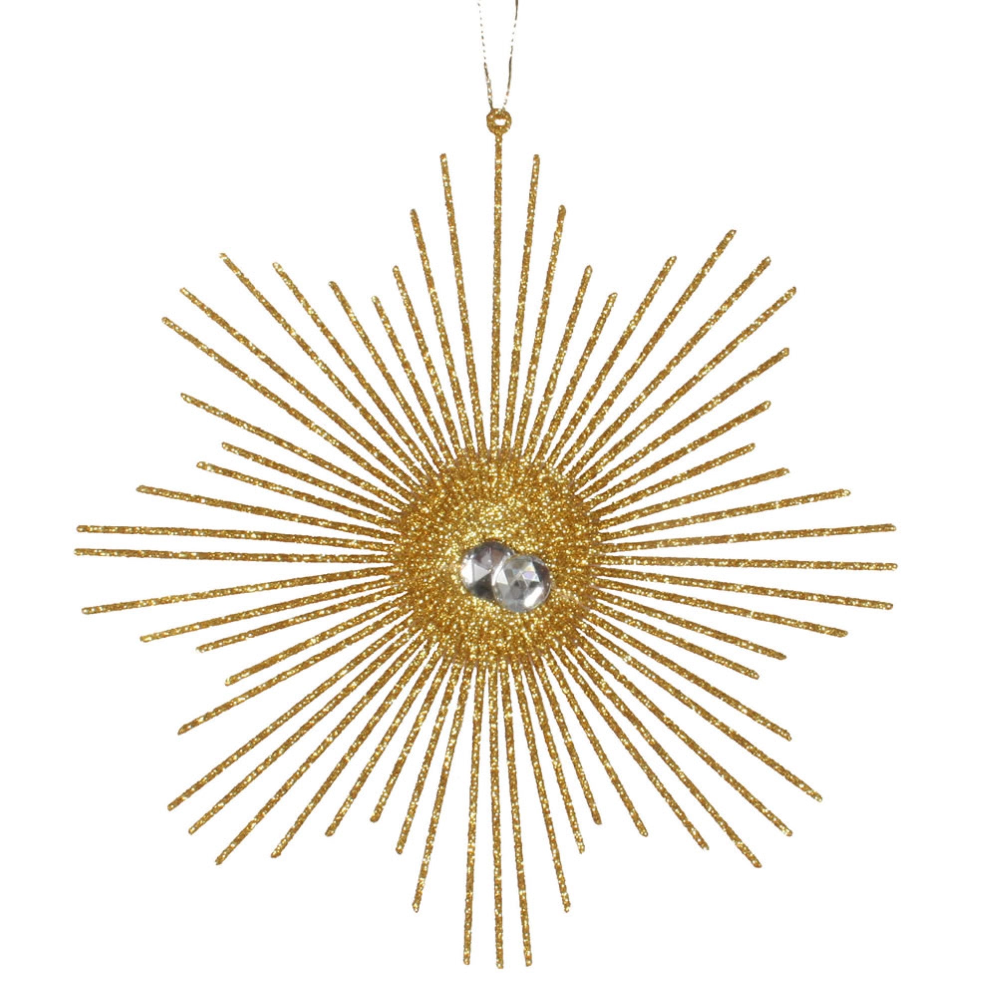 6.5” Antq Gold Glitt Snowflake Burst 6Bg