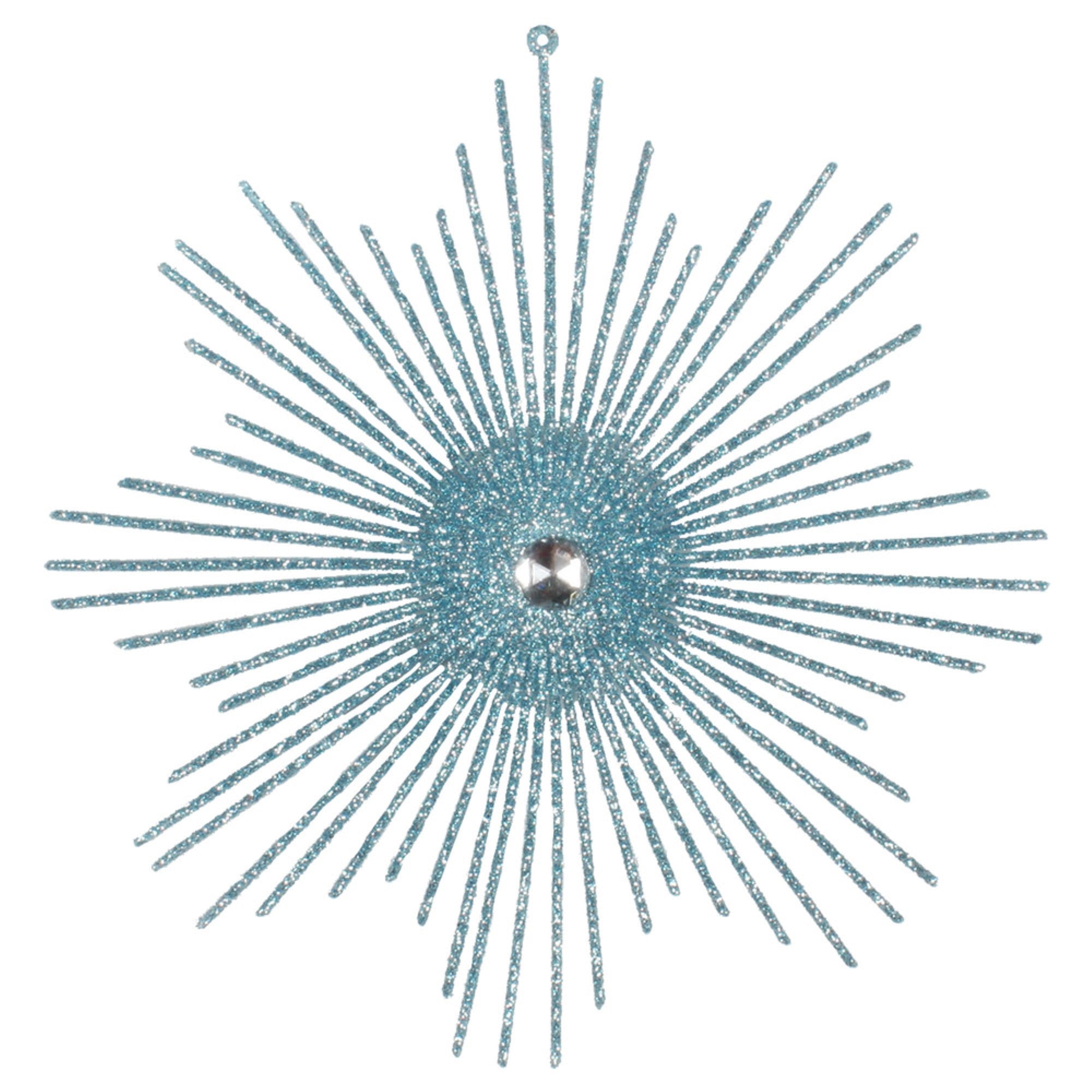 6.5” Baby Blue Glitt Snowflake Burst 6Bg