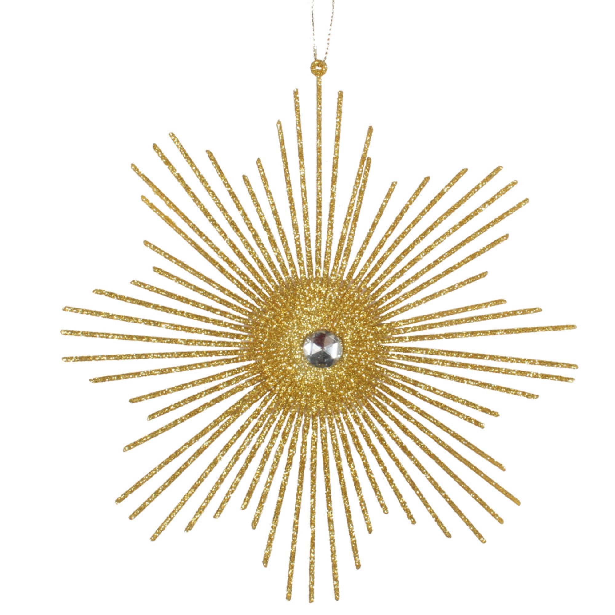6.5” HoneyGold Glitt Snowflake Burst 6Bg