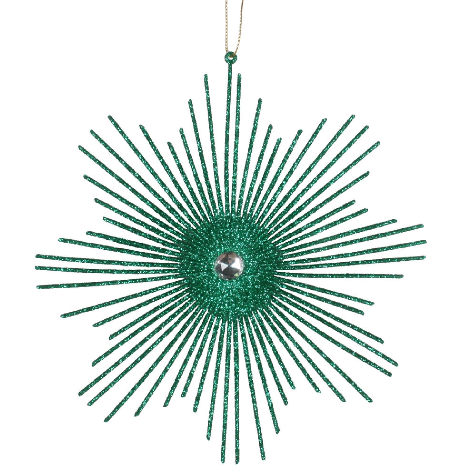 6.5” Seafoam Green Glitt Snowflake Burst