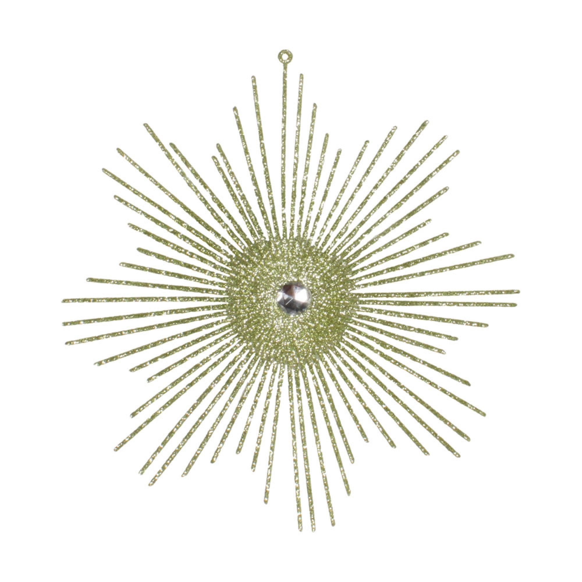 6.5” Celadon Glitt Snowflake Burst 6/Bg