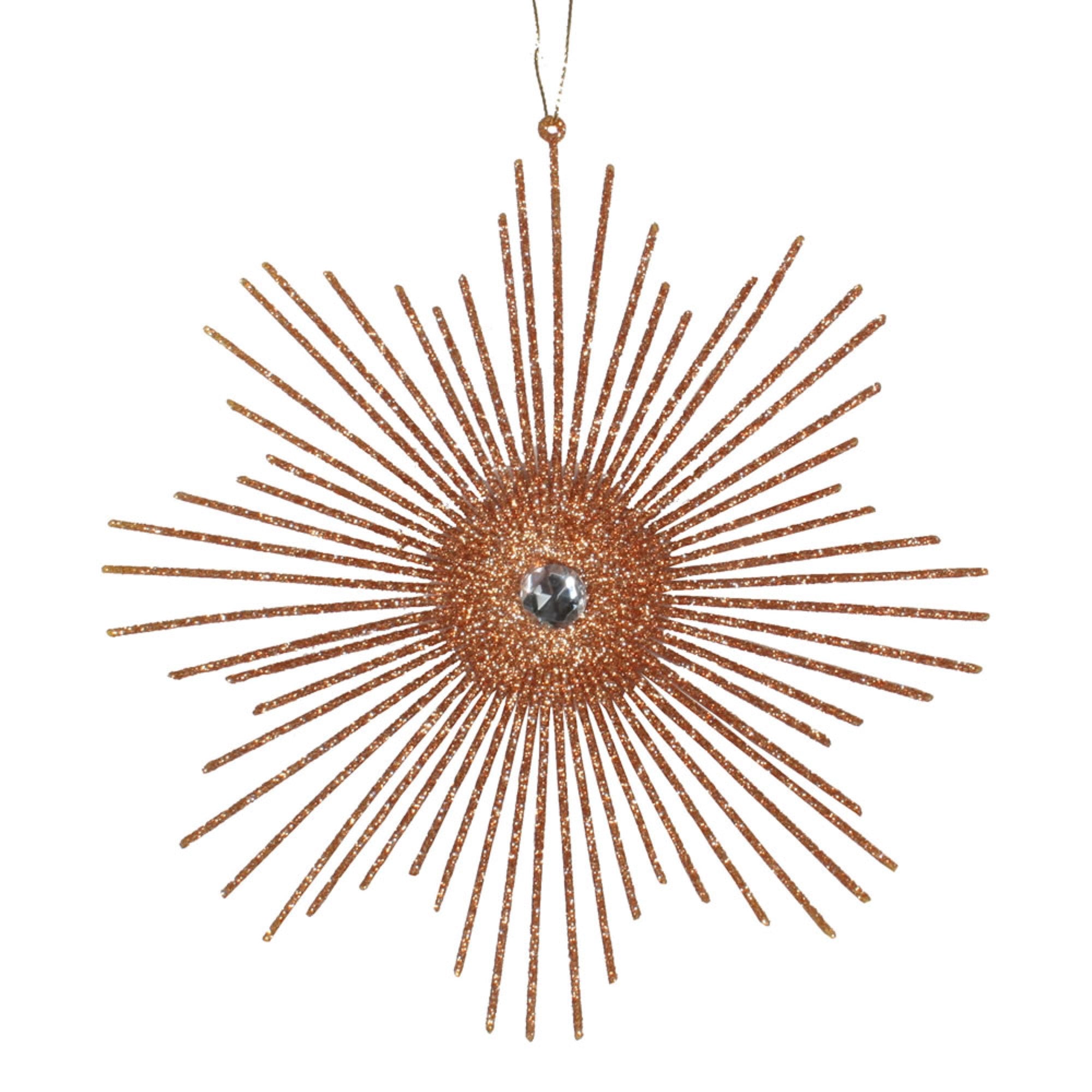 6.5” Rose Gold Glitt Snowflake Burst 6Bg