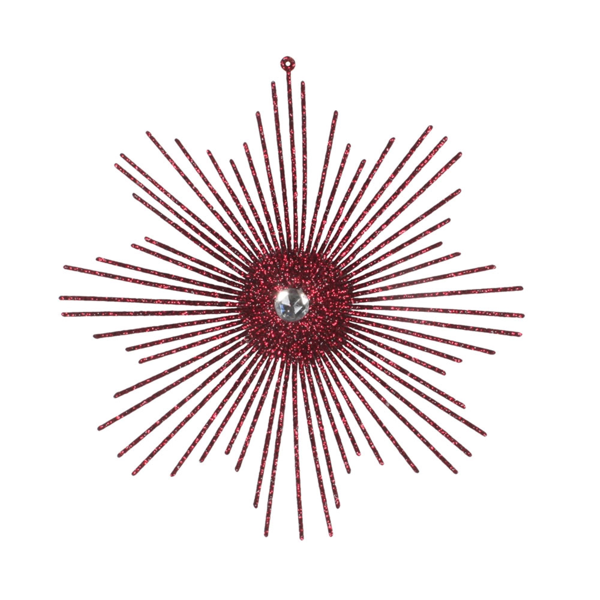 6.5” Burgundy Glitt Snowflake Burst 6/Bg