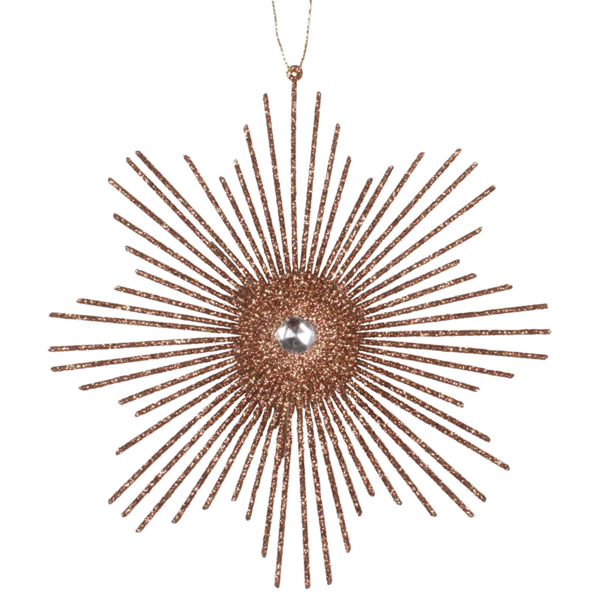 6.5” Mocha Glitt Snowflake Burst 6/Bag