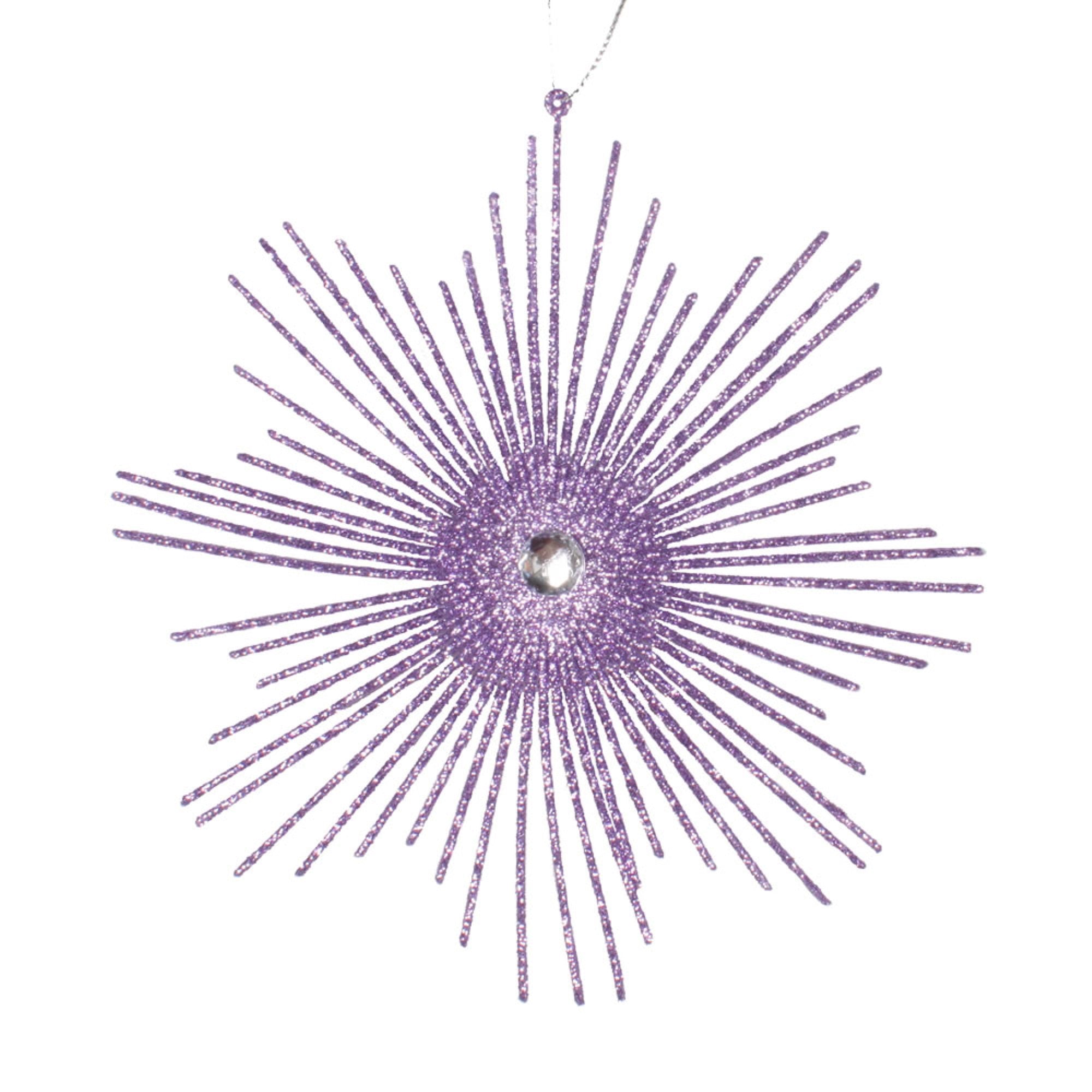 6.5” Lavender Glitt Snowflake Burst 6/Bg