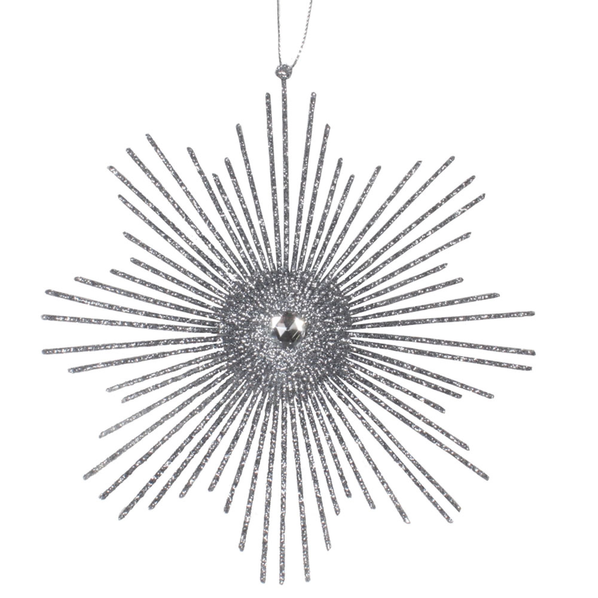6.5” Pewter Glitt Snowflake Burst 6/Bg