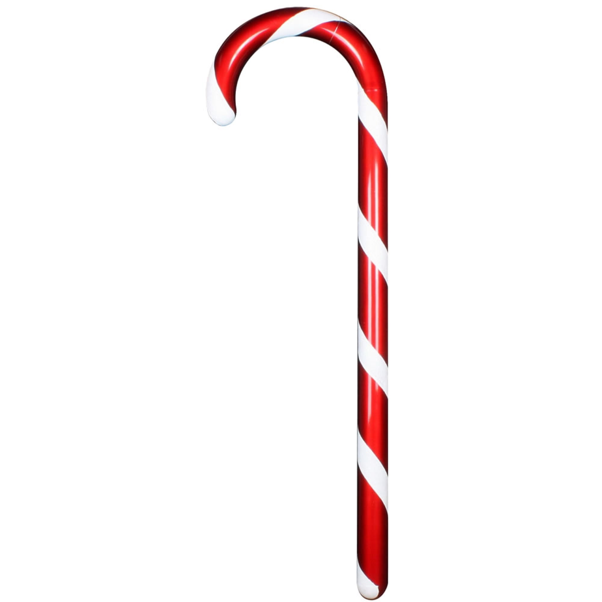 48” Red Candy Cane/White Glitter