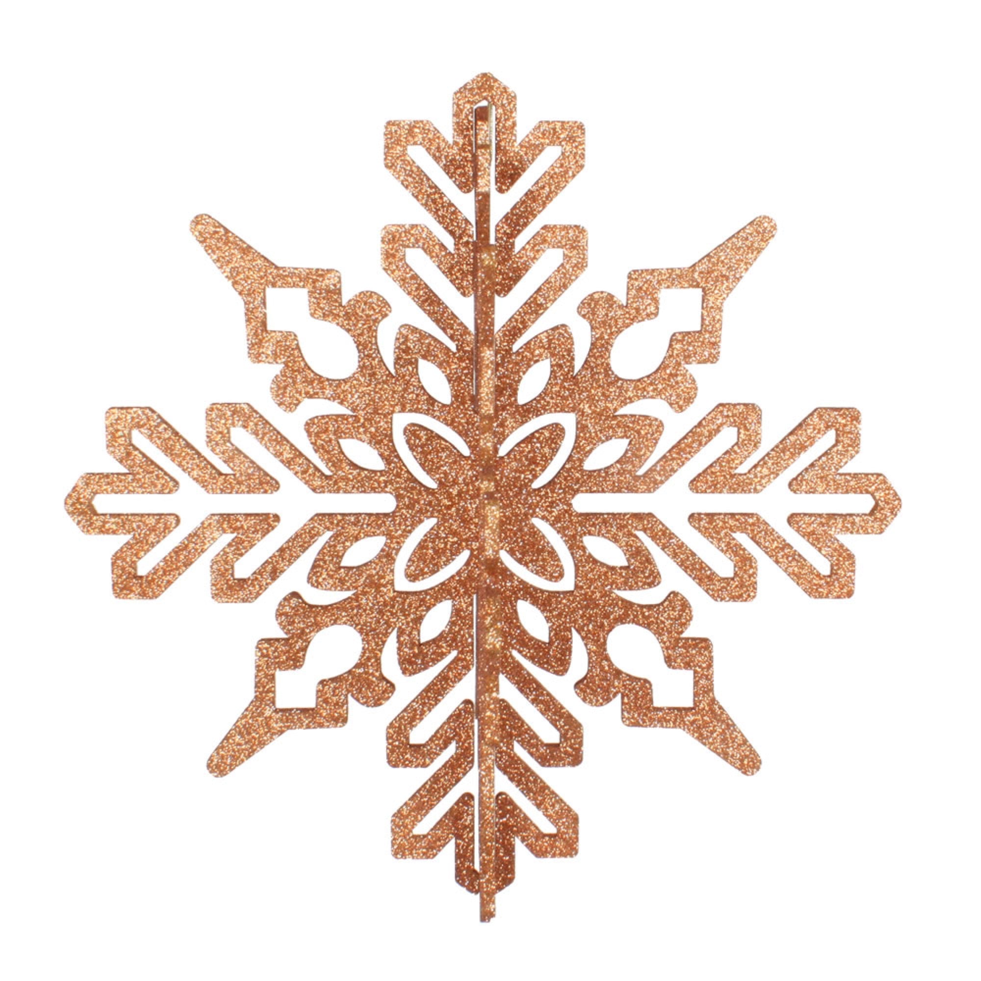 14” Rose Gold 3D Glitter Snowflake