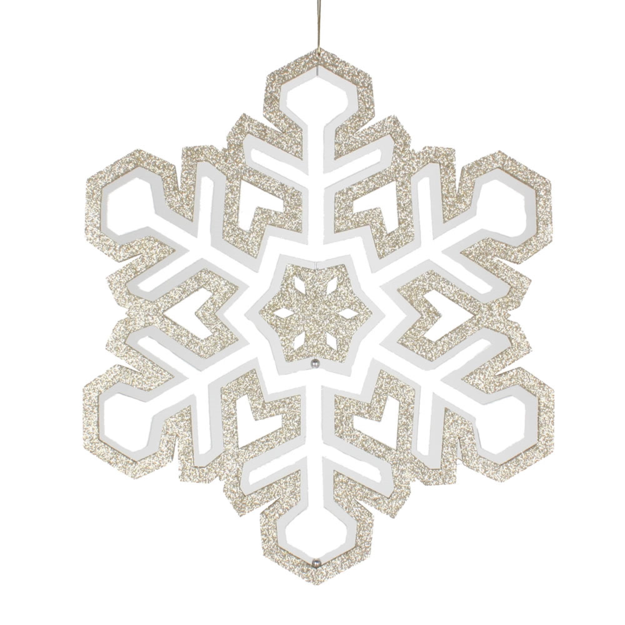 17” Champagn/Whte 3D Foam Glitt Snowflke