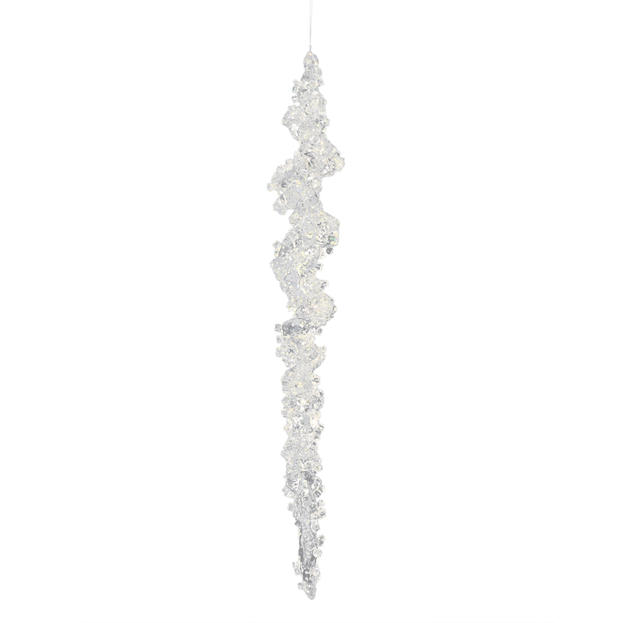 10” Clear Icicle w/ Silver Glitter 6/Bag