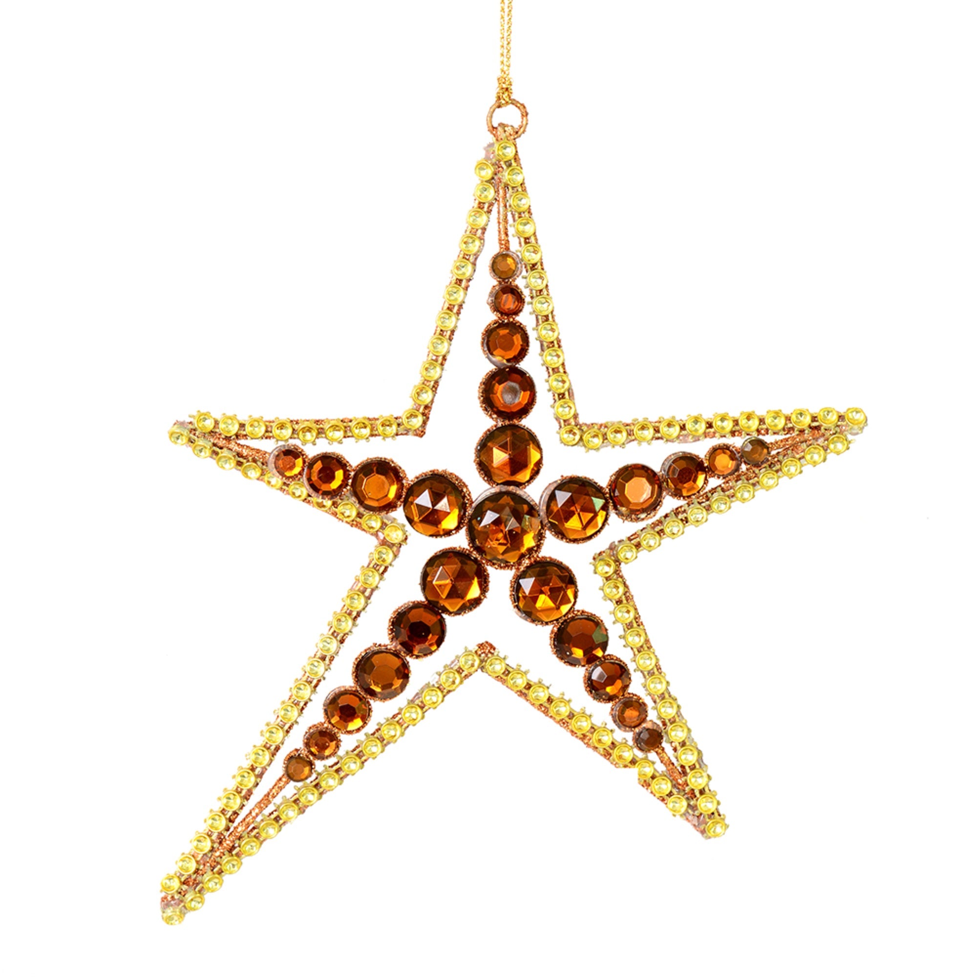 6” Mocha Jewel Metal Sea Star Orn 3/Bag