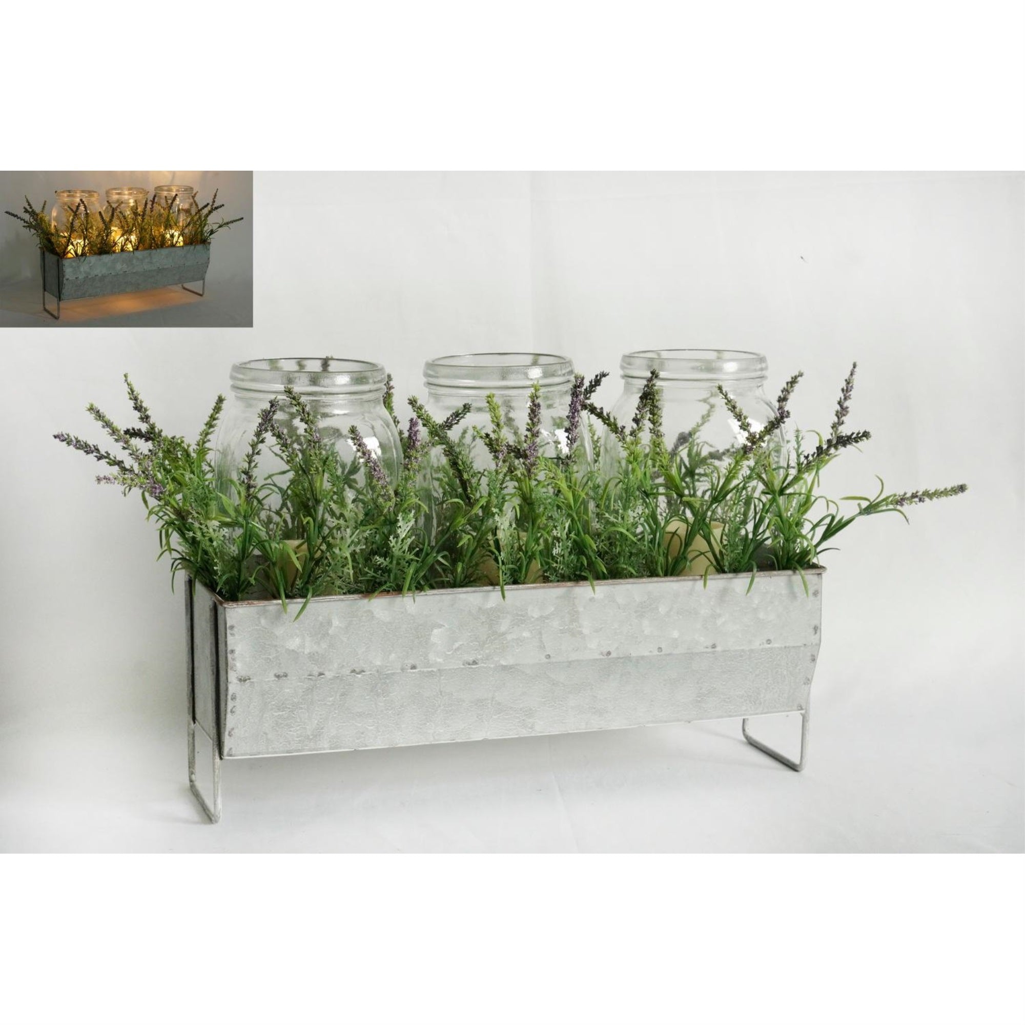 Led Metal Box With Forsythia