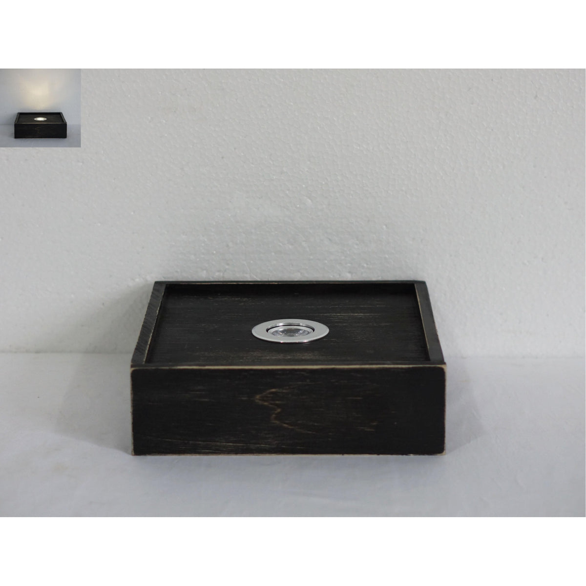10' Square Stained Led Floating Wall Shelf W/ Remote