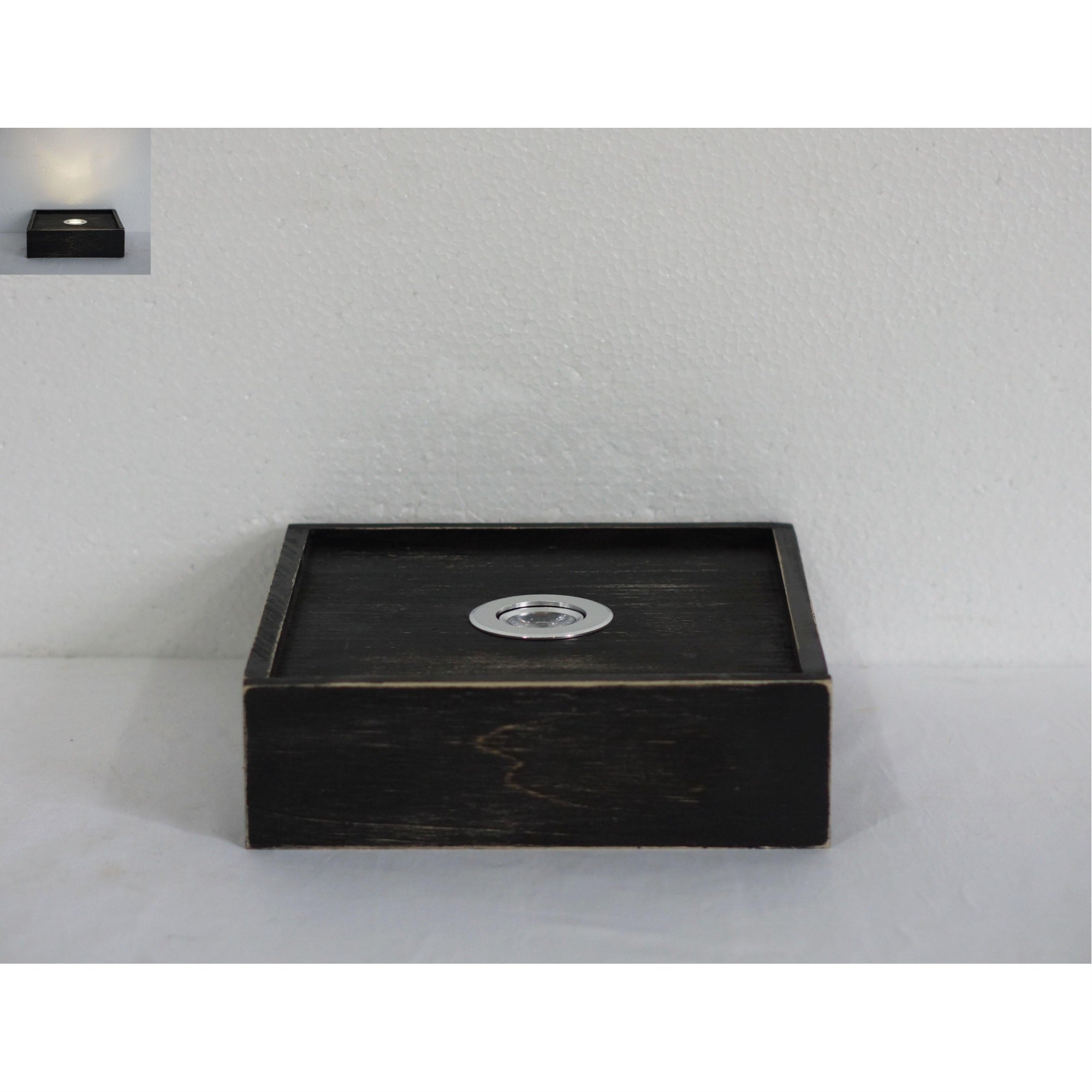 7' Square Stained Led Floating Wall Shelf W/ Remote