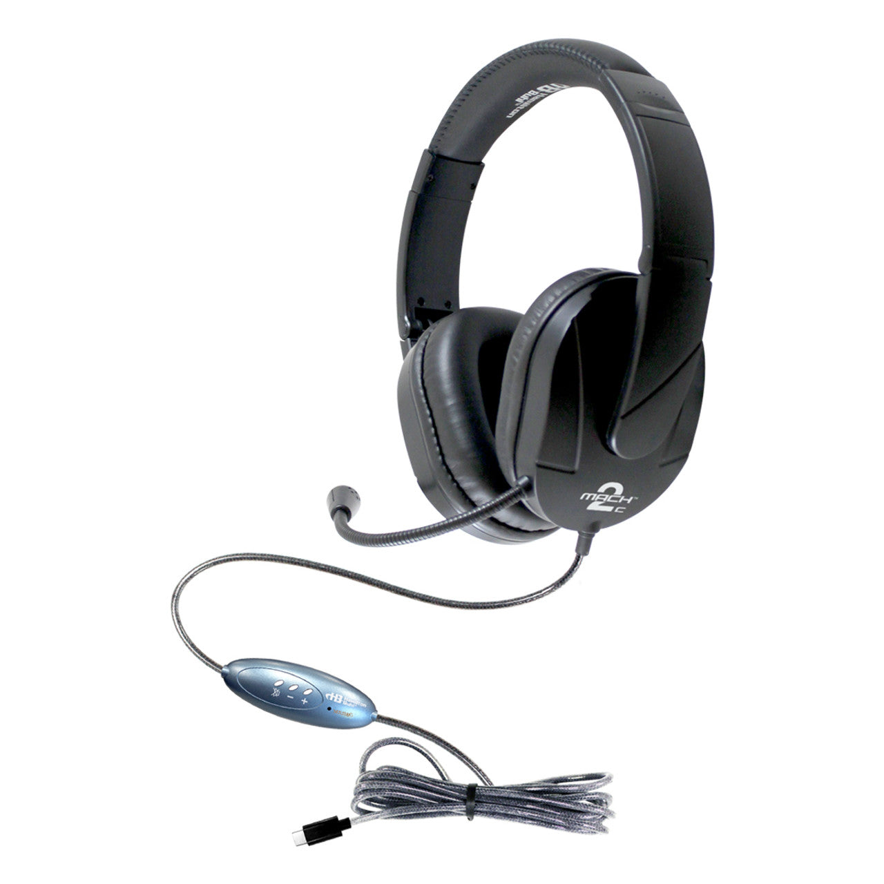 40 Pack Of Mach2C - Deluxe Headset - Usb-C Plug With Boom Microphone, Usb 2.0 Leatherette Ear Cushions.