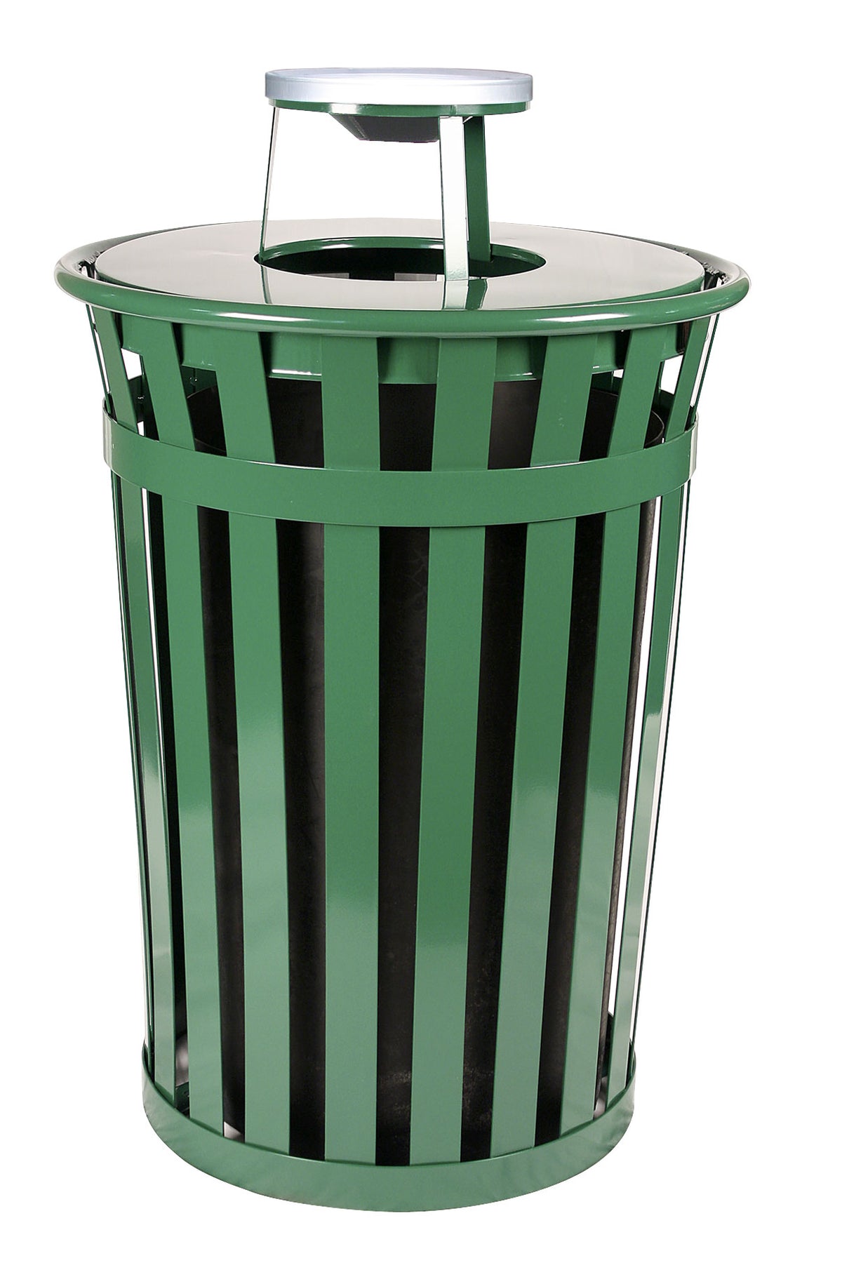 Durable M3601-At-Gn-Vv Ergode Trash Receptacle | Graffiti-Resistant | Steel Construction | Powder Finish | Ash Top Lid | Free At