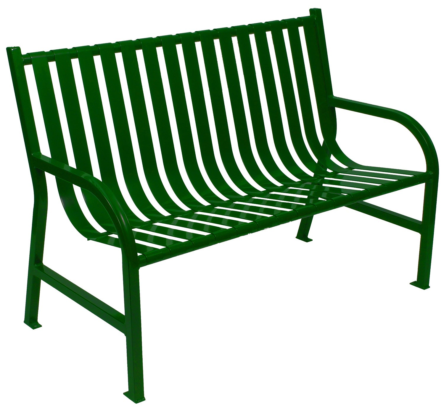 Robust And Stylish M4-Bch-Gn-Vv Ergode Oakley Bench - Ideal For Parks, Streets, And Universities. Durable Flat Bar Steel Constru