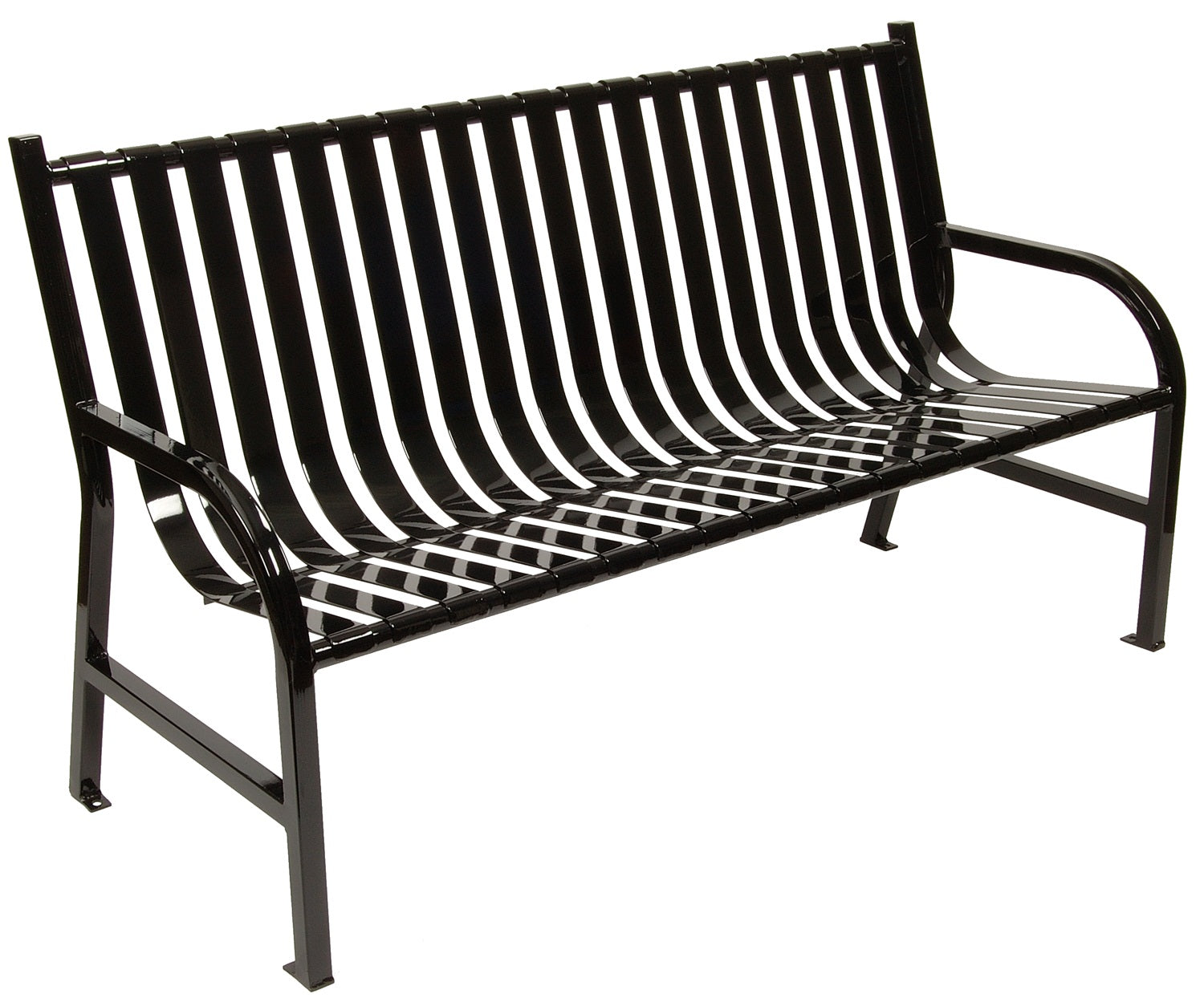 Sturdy And Stylish M5-Bch-Bk-Vv Ergode Oakley Bench - Ideal For Parks, Streets, And More. Durable Flat Bar Steel Construction Wi