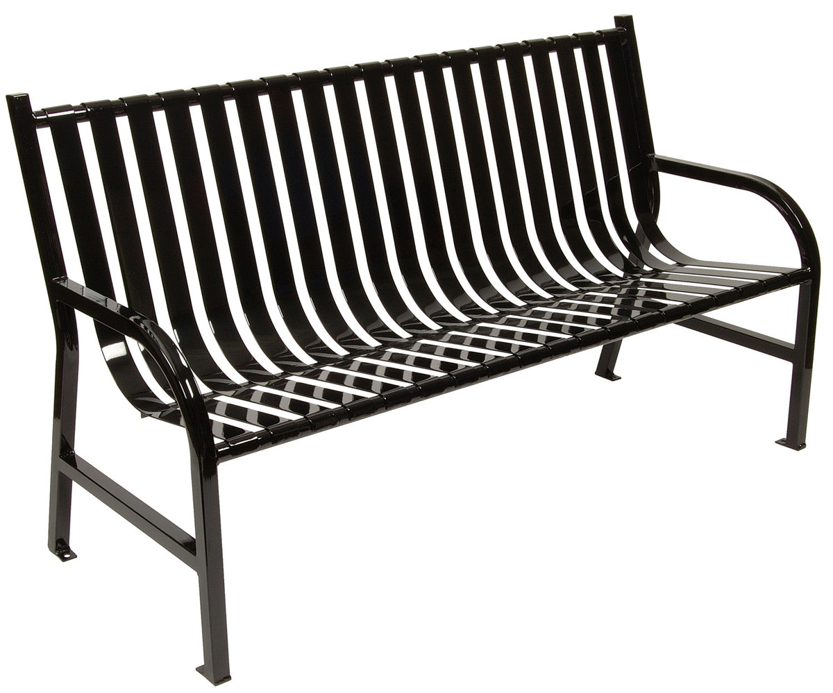 Sturdy And Stylish M5-Bch-Bk-Vv Ergode Oakley Bench - Ideal For Parks, Streets, And More. Durable Flat Bar Steel Construction Wi