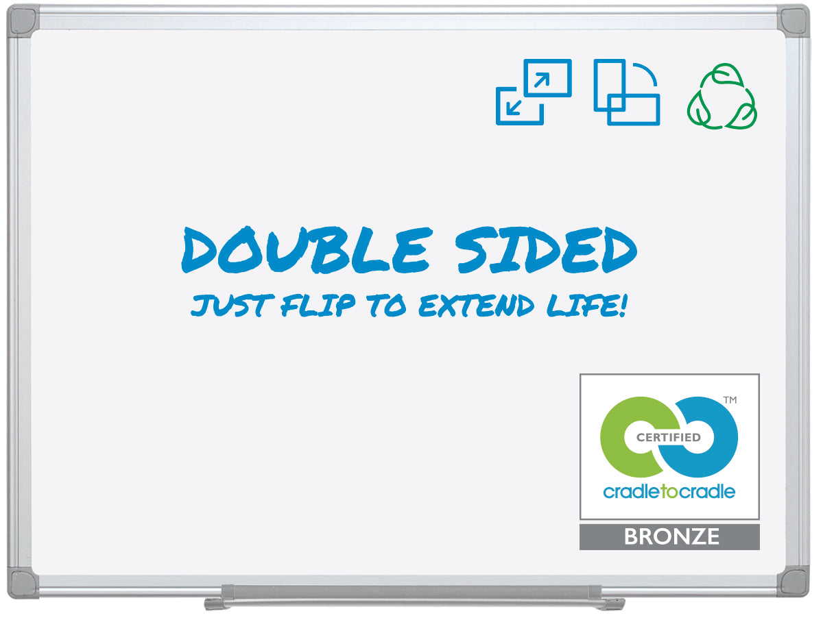 Earth Melamine Dry-Erase Board Double-Sided, 24 X 36, Aluminum Frame
