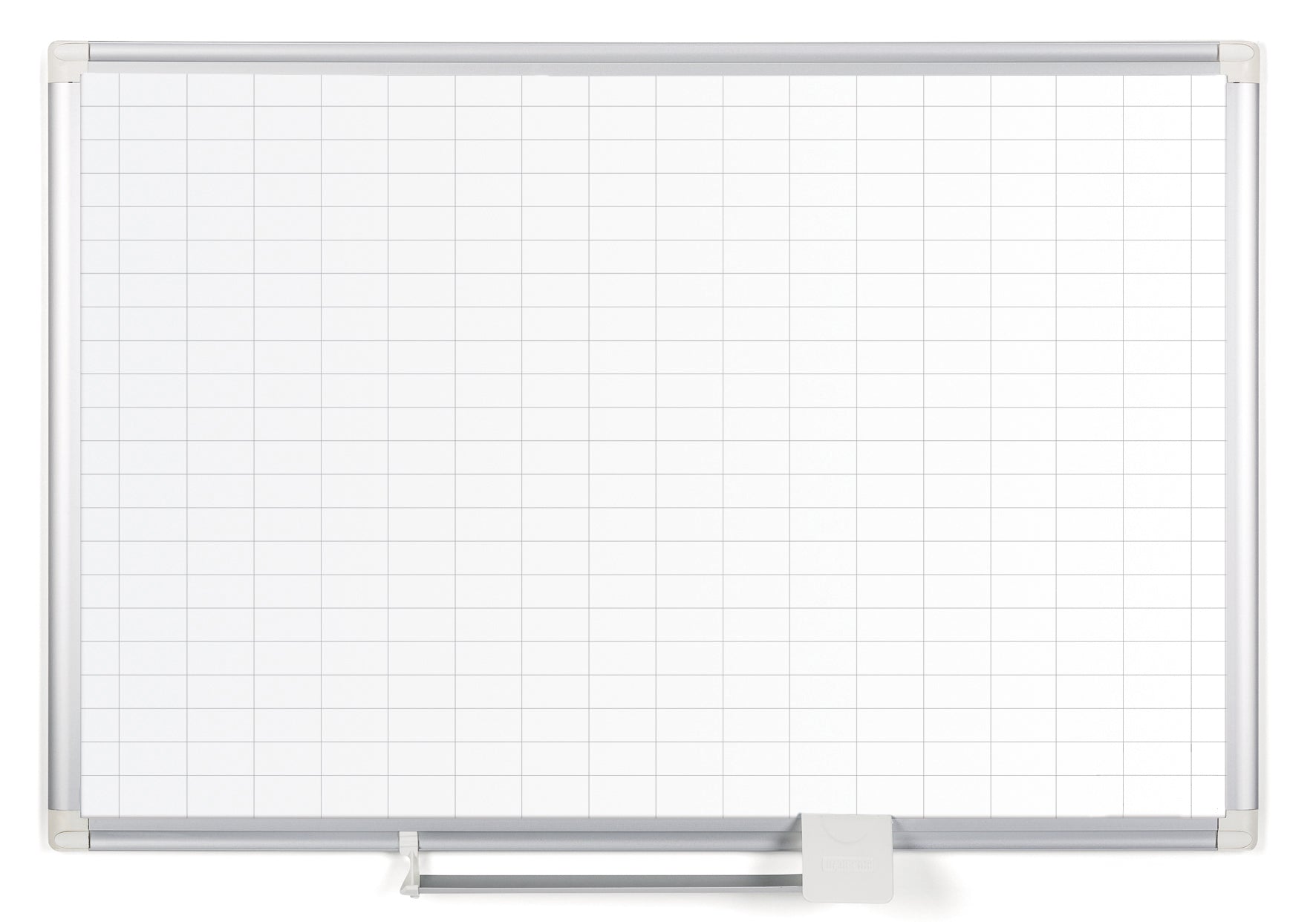 Magnetic Steel Dry-Erase Planning Board, 1 X 2 Grid, Aluminum Frame, 36 X 48