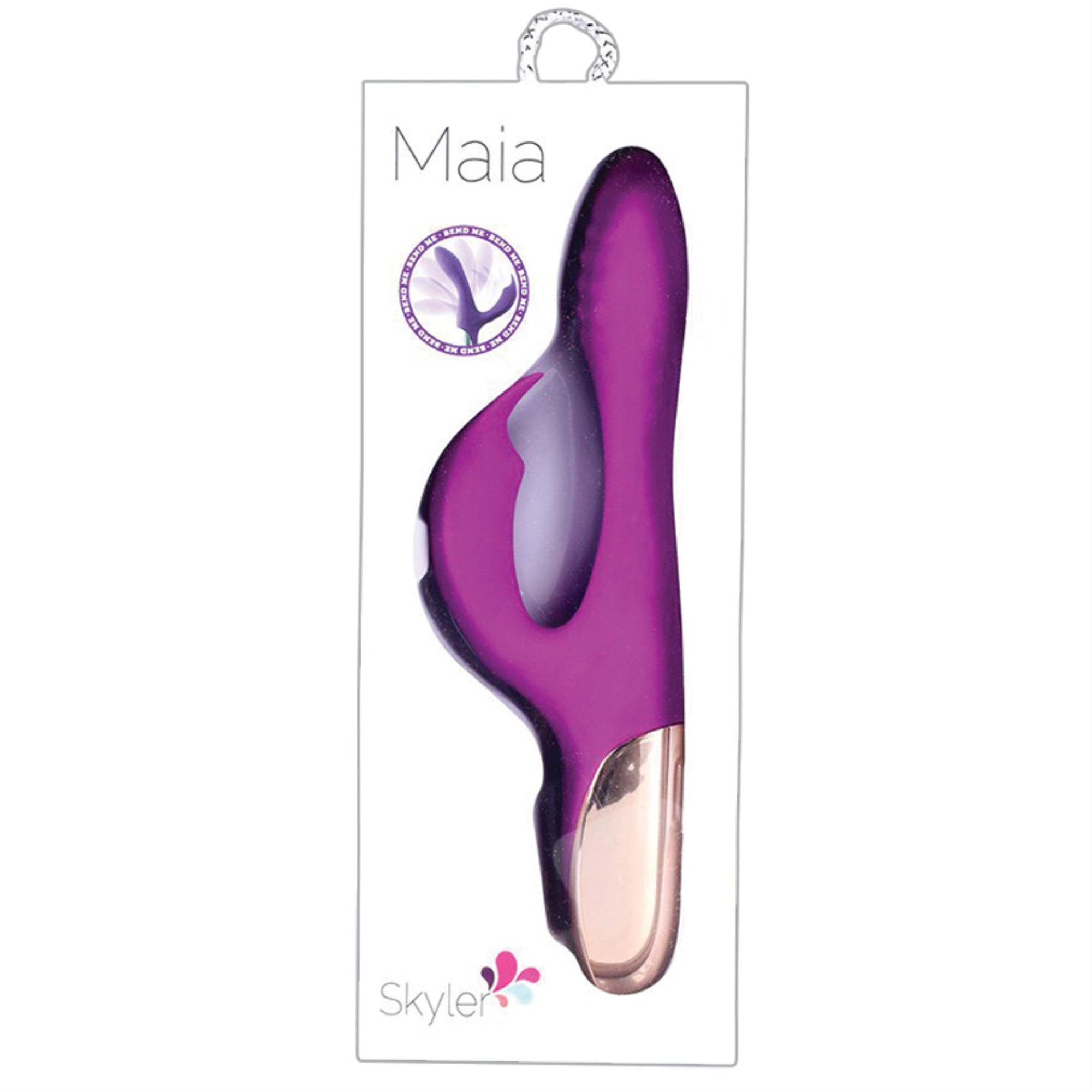 Maia Skyler Rechargeable Bendable Rabbit-Purple 8.5″