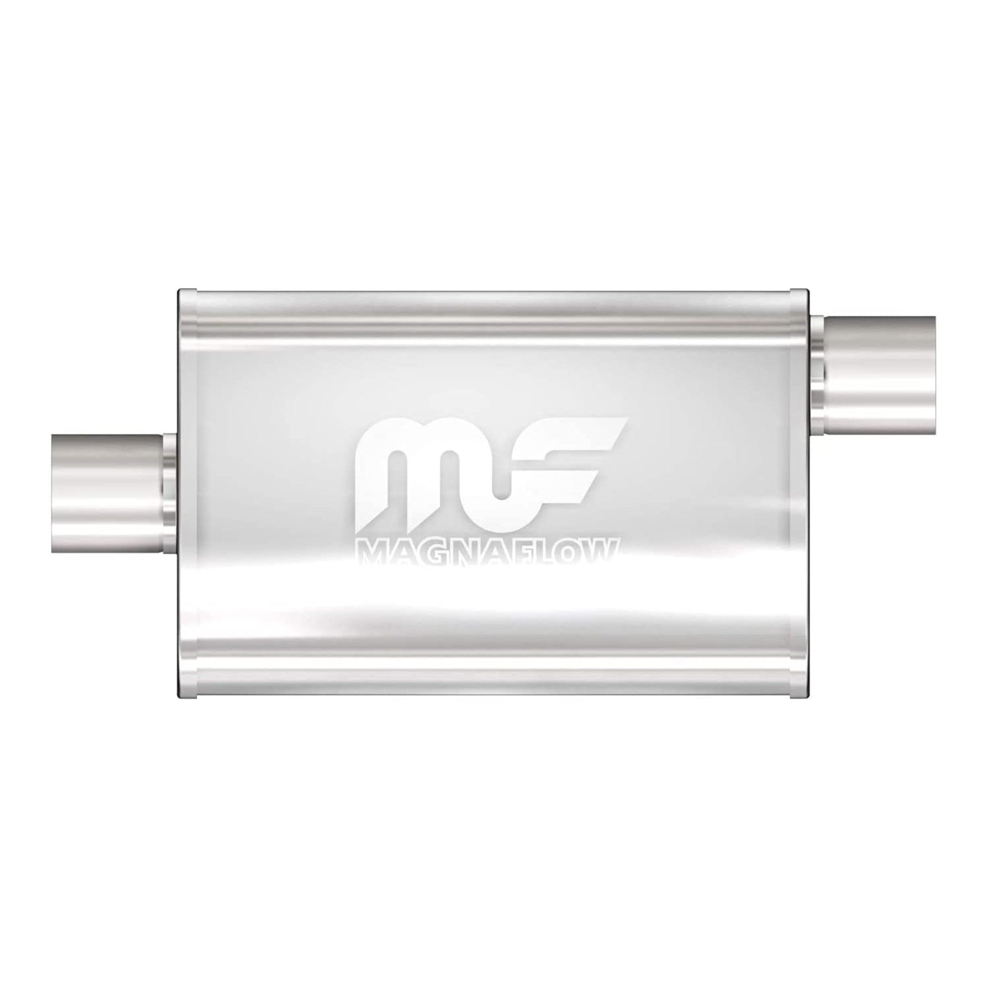Magnaflow Performance Exhaust Muffler 11229: 3'/3' Inlet/Outlet, 4X9X14' Oval, Stainless Steel, Satin Finish