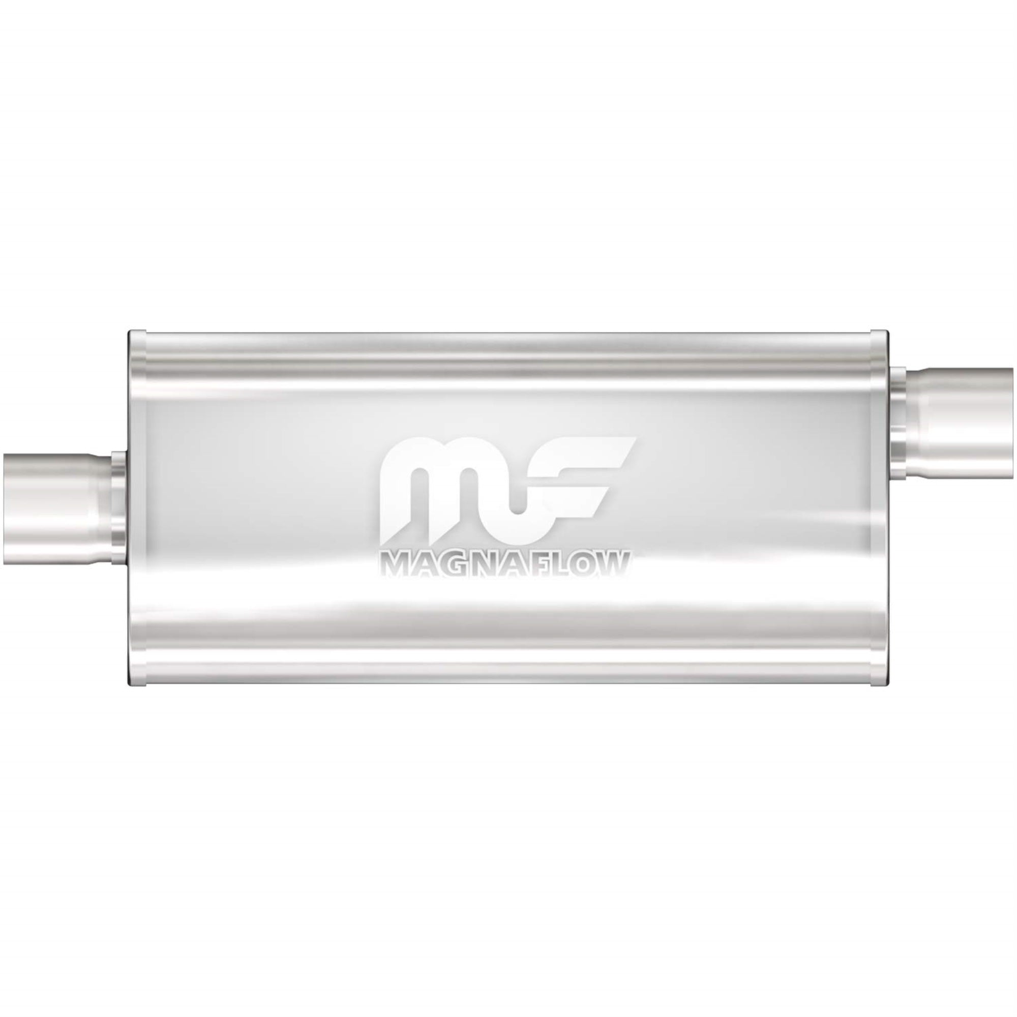 Magnaflow Performance Exhaust Muffler 12226: 2.5'/2.5' Inlet/Outlet, 5X8X14' Oval, Stainless Steel, Satin Finish