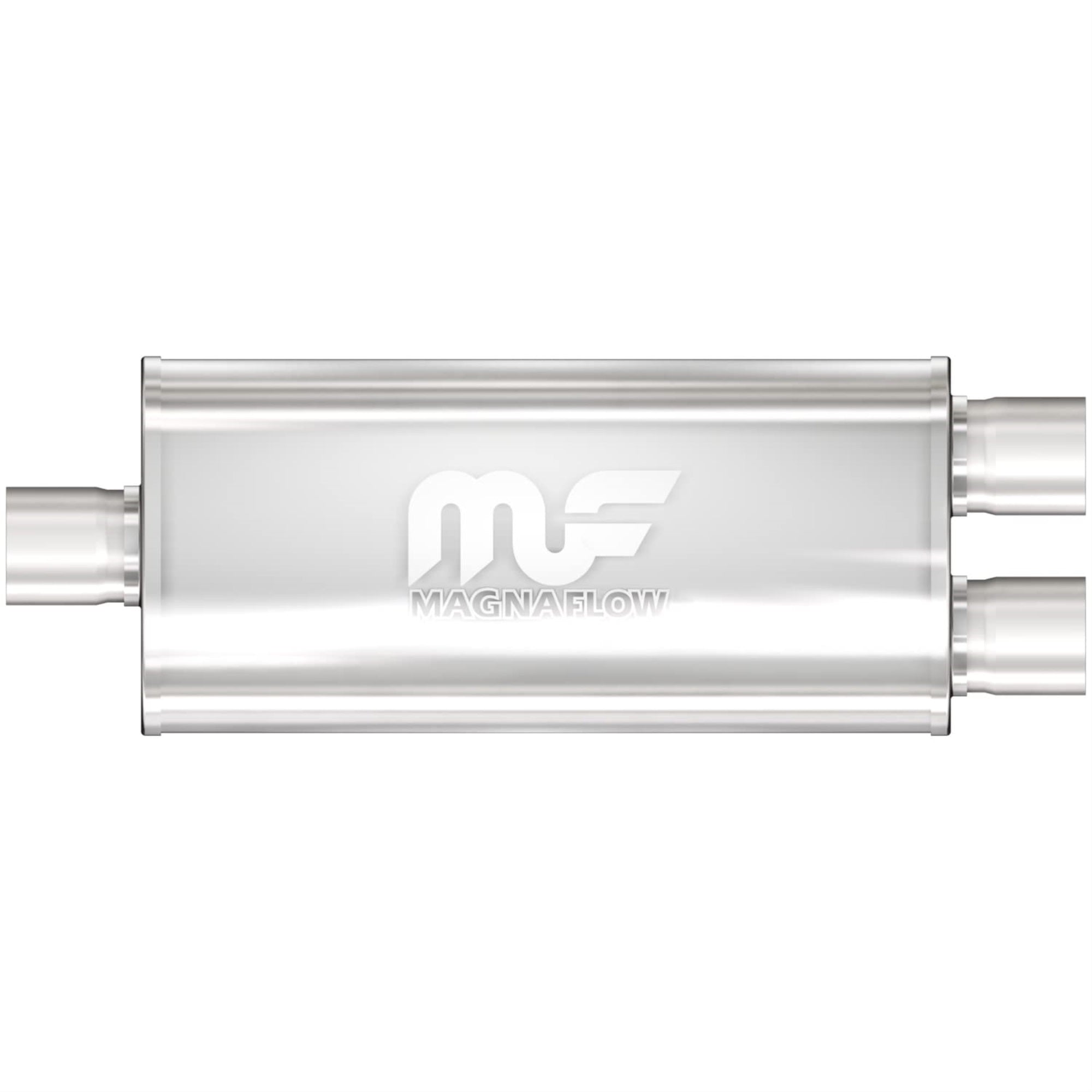 Magnaflow Performance Exhaust Muffler 12288: 3'/2.5' Inlet/Outlet, 5X8X18' Oval, Stainless Steel, Satin Finish