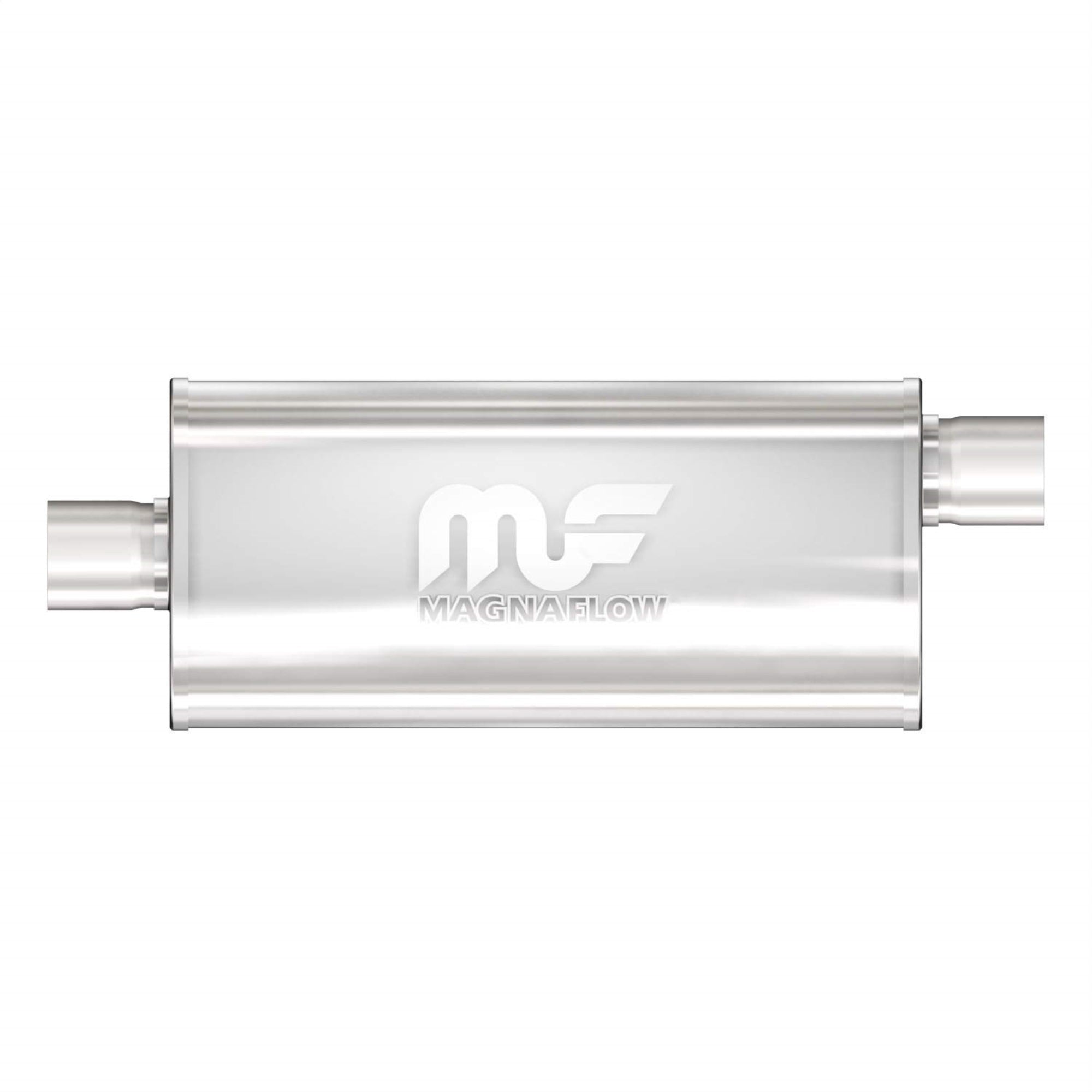 Magnaflow Performance Exhaust Muffler 12289: 3'/3' Inlet/Outlet, 5X8X24' Oval, Stainless Steel, Satin Finish