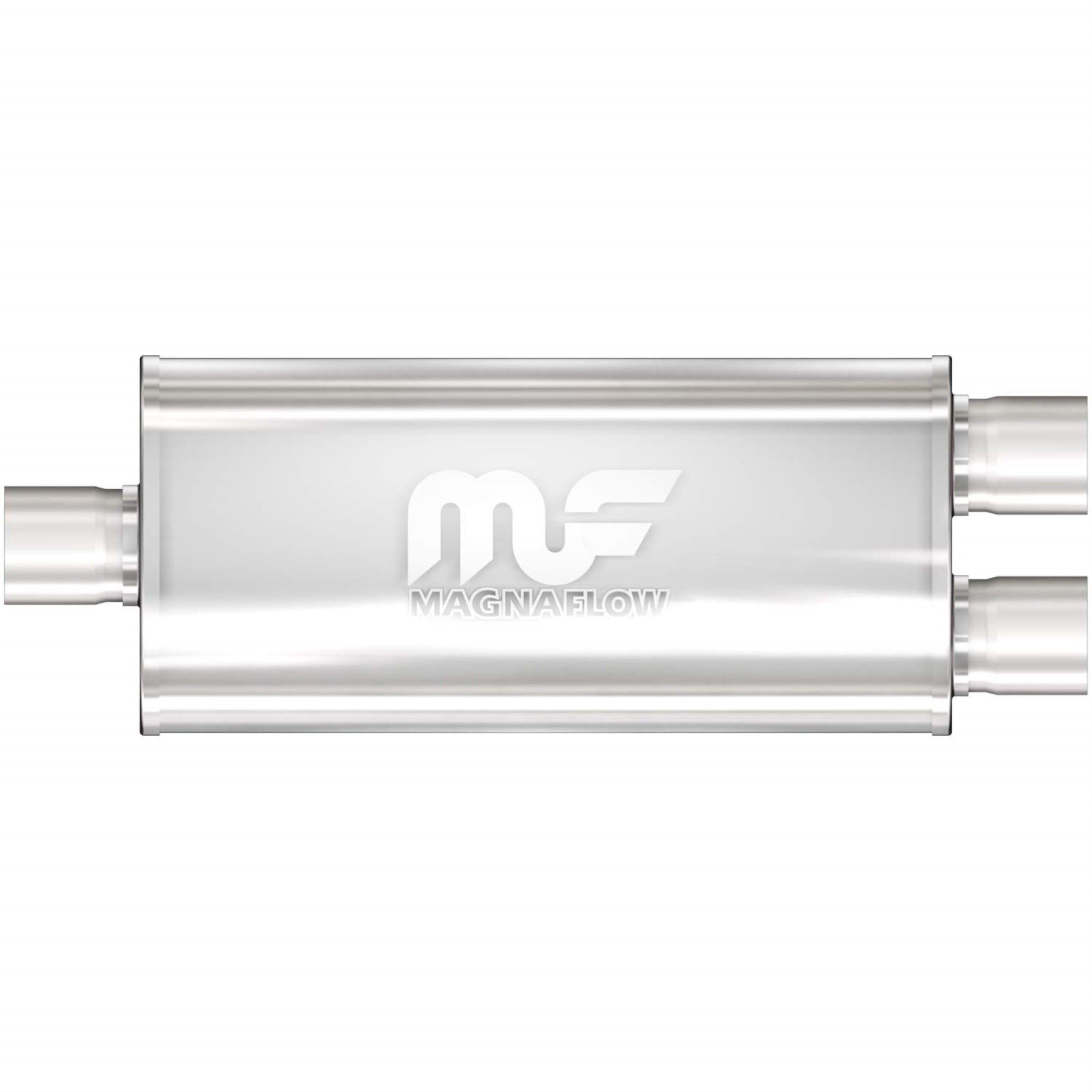 Magnaflow Performance Exhaust Muffler 12388: 3'/2.5' Inlet/Outlet, 5X8X24' Oval, Stainless Steel, Satin Finish