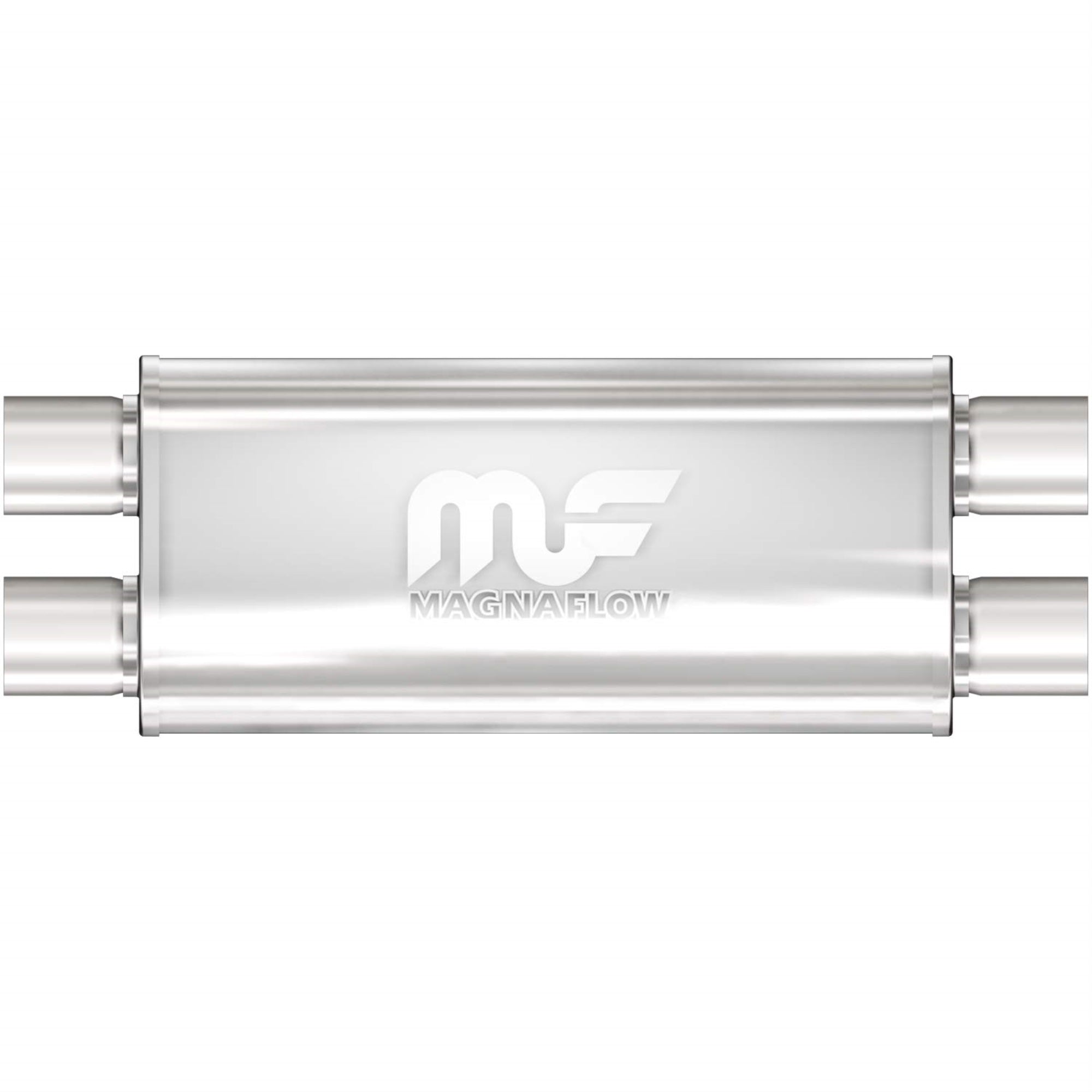 Magnaflow Performance Exhaust Muffler 12469: 3'/3' Inlet/Outlet, 5X8X18' Oval, Stainless Steel, Satin Finish