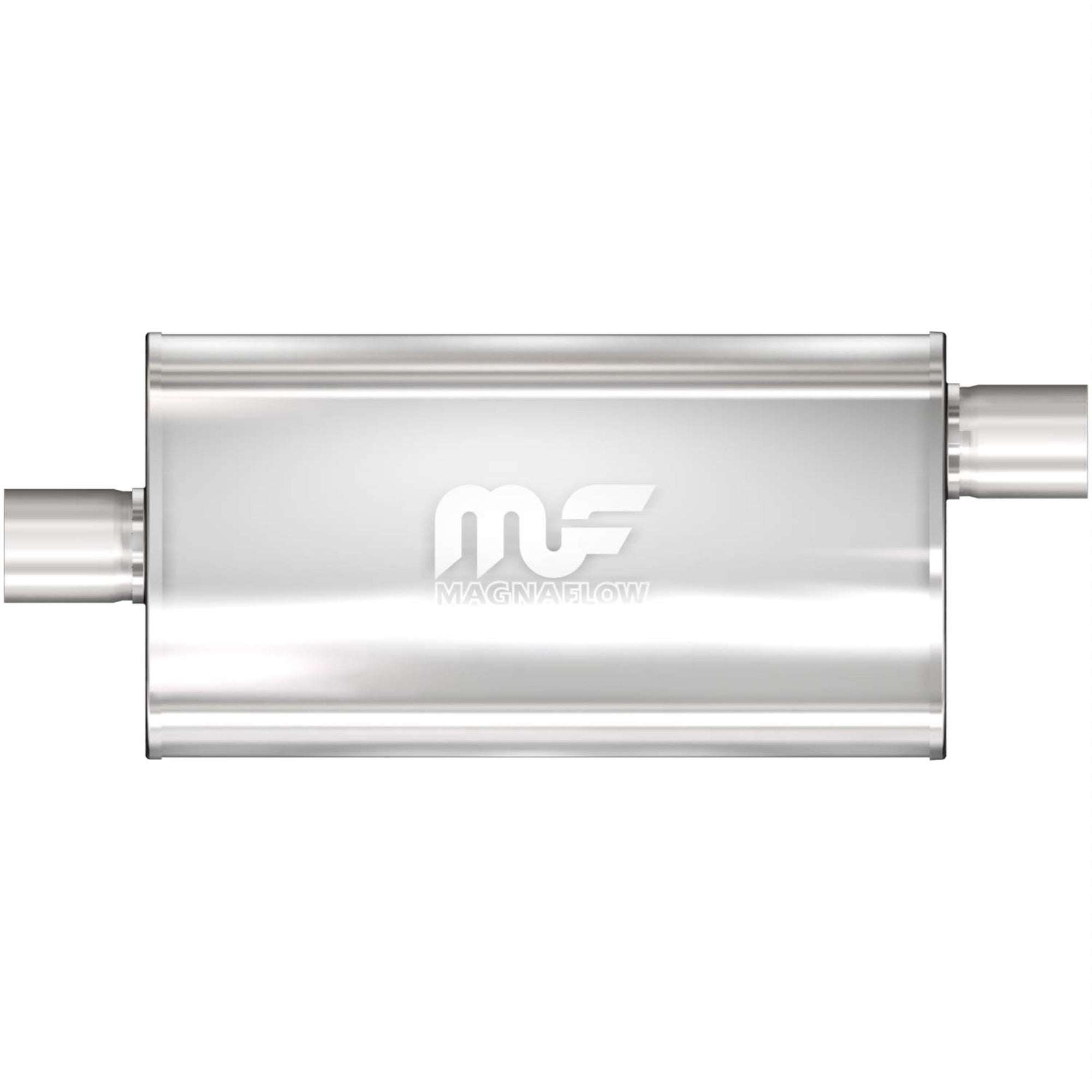 Magnaflow Performance Exhaust Muffler 12586: 2.5'/2.5' Inlet/Outlet, 5X11X22' Oval, Stainless Steel, Satin Finish