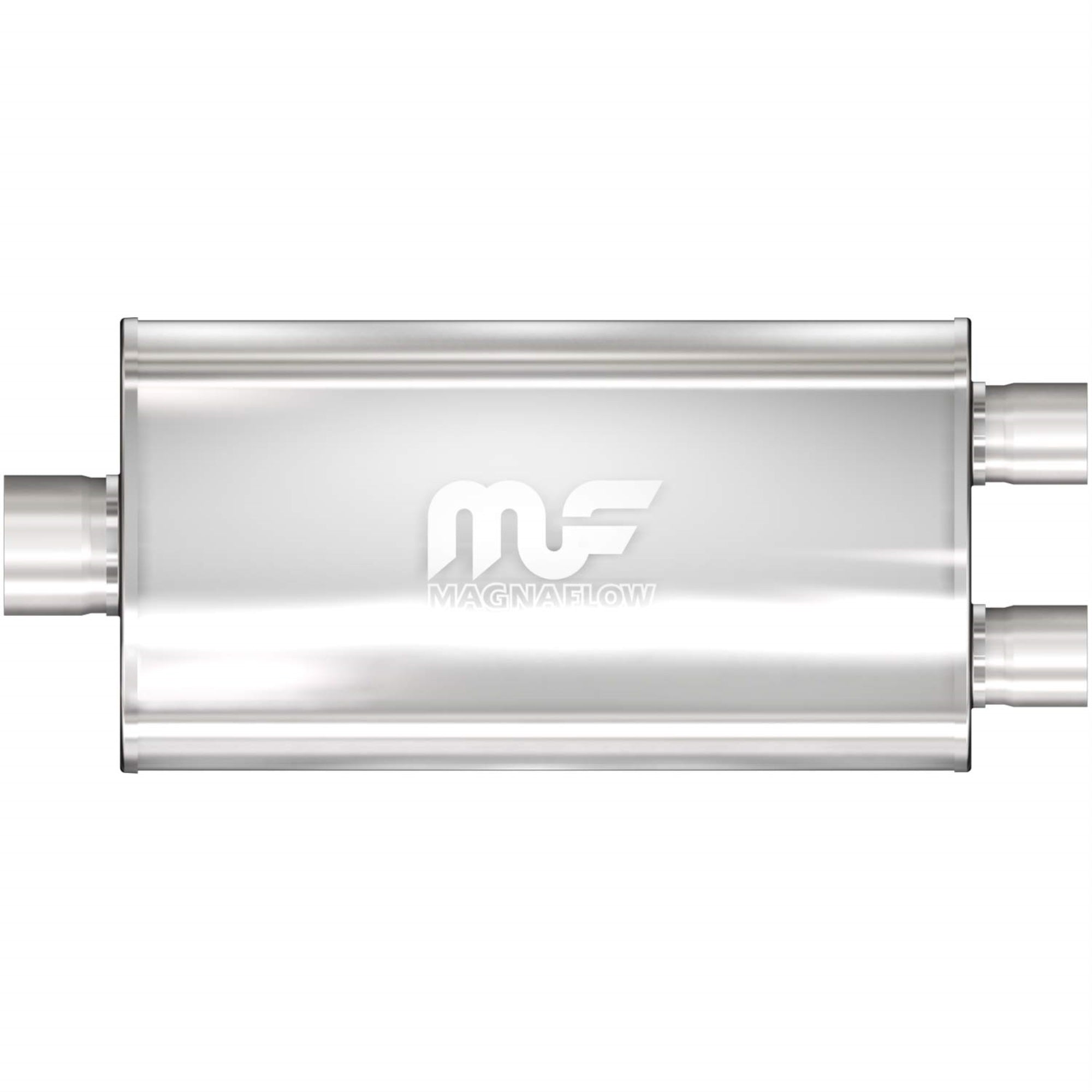 Magnaflow Performance Exhaust Muffler 12588: 3'/2.5' Inlet/Outlet, 5X11X22' Oval, Stainless Steel, Satin Finish
