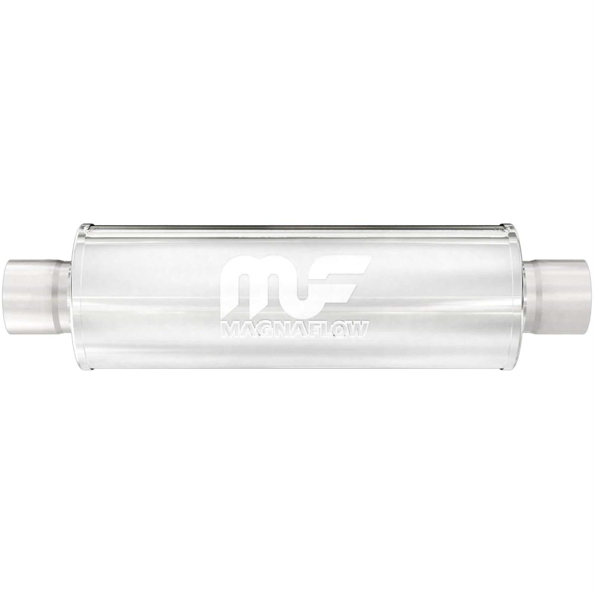 Magnaflow Performance Exhaust Muffler 12616: 2.5'/2.5' Inlet/Outlet, 6X6X14' Round, Stainless Steel, Satin Finish