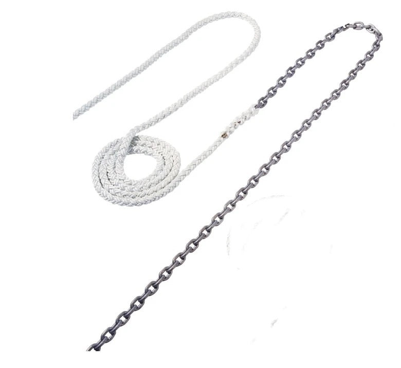 Maxwell 10' Of 1/4' Ht Chain Splice To 300' Of 1/2' Nylon Brait Line