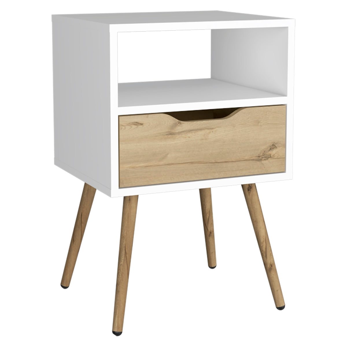 Otom Nightstand  -Bedroom -White / Light Oak