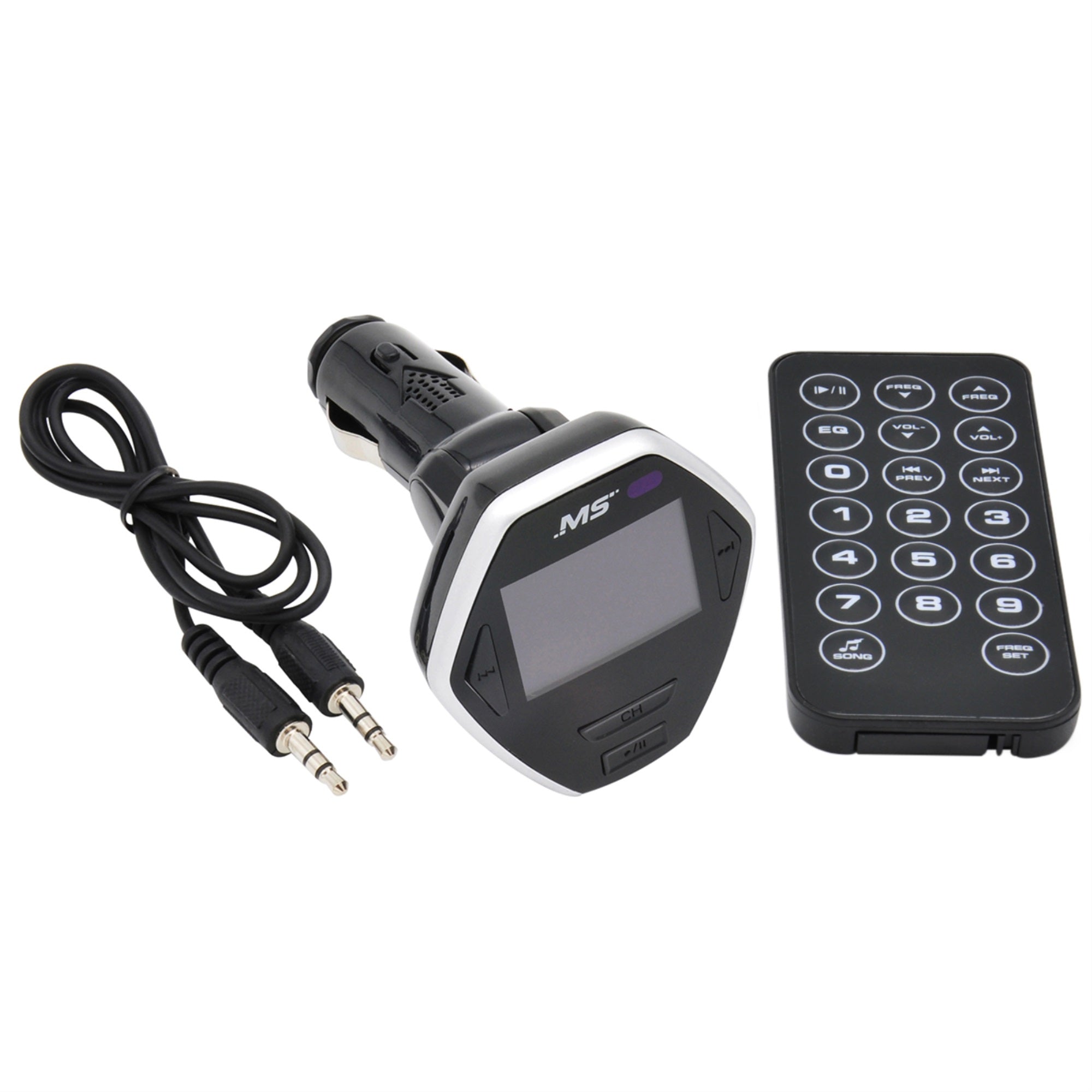 Mobilespec Fm Transmitter With Remote Mbs13200 - Playlist To Car Radio Fm Transmitter With Lcd Display Wireless Remote Control Function - Black