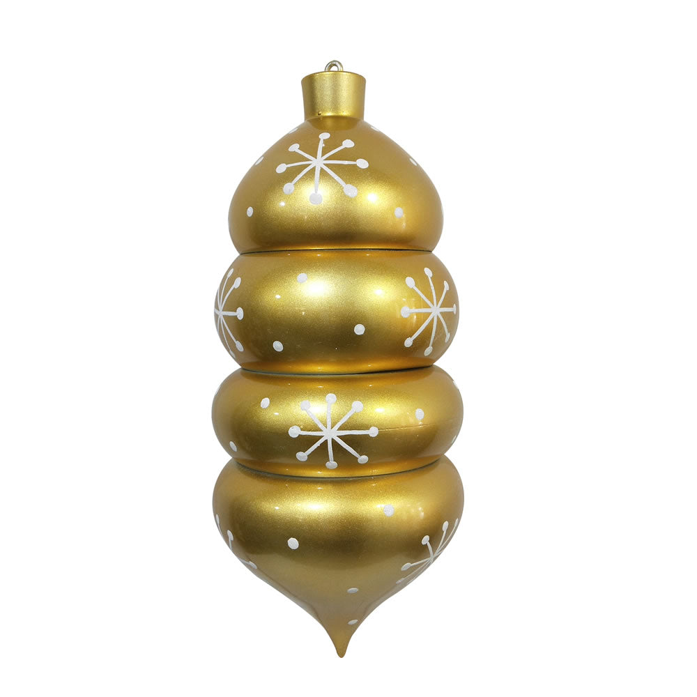 Vickerman 21.5” Gold Candy Droplet White Snowflake - MC180108