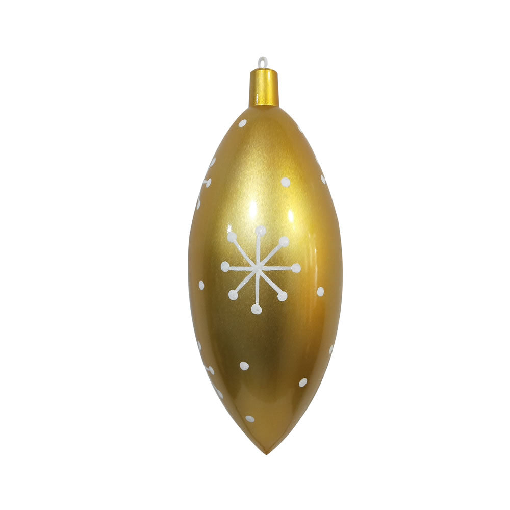 Vickerman 16” Gold Candy Drop White Snowflake - MC180208