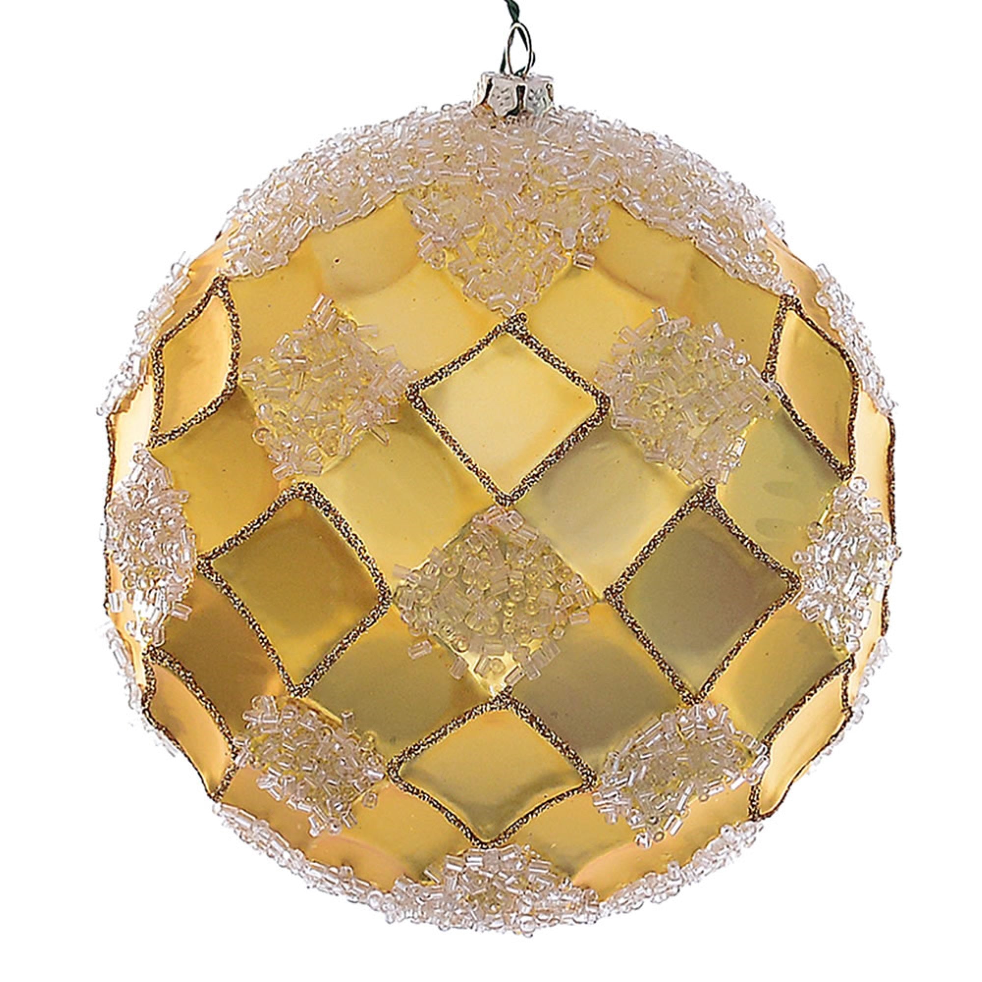 4.75” Gold Net Beaded Ball 3/Bag
