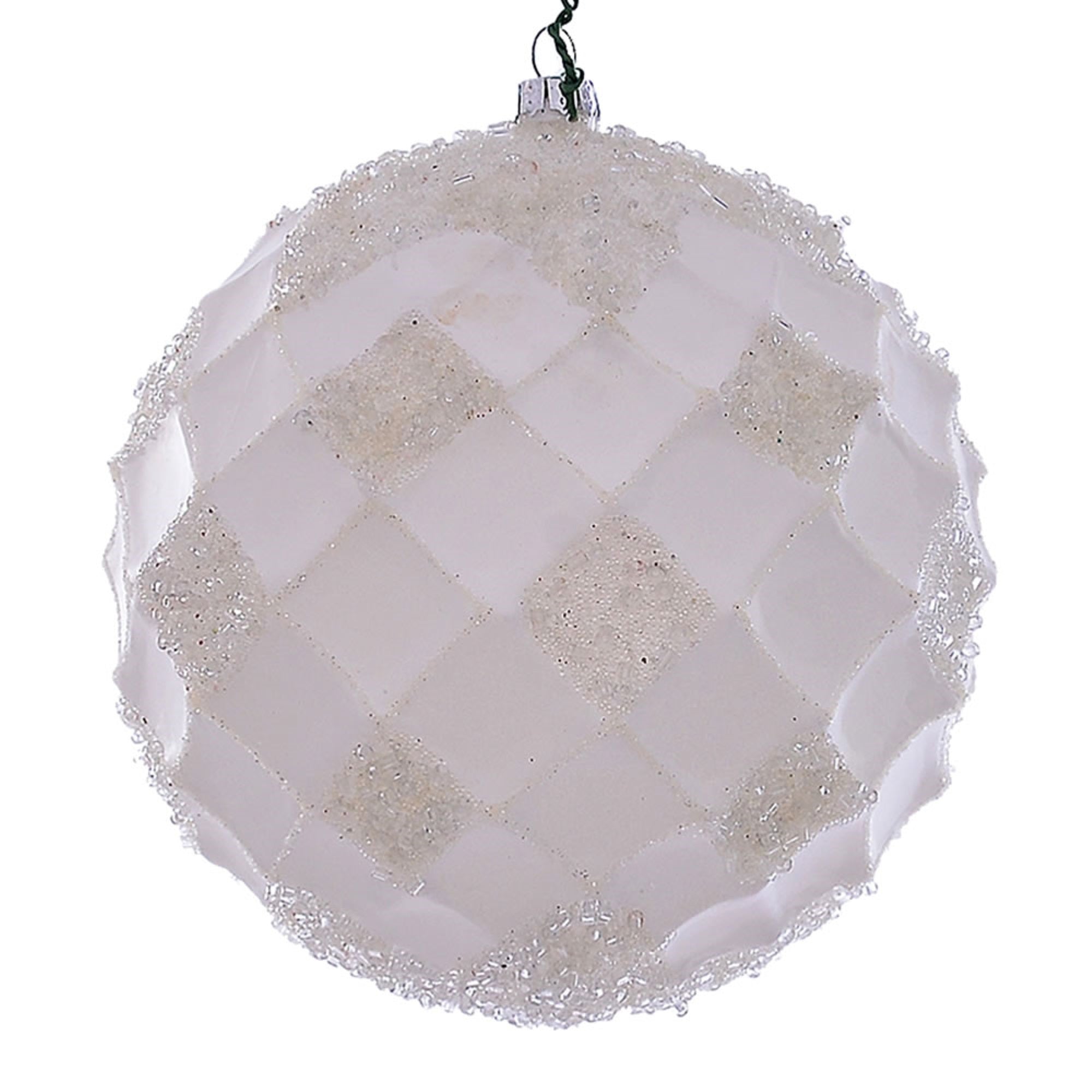 4.75” White Net Beaded Ball 3/Bag