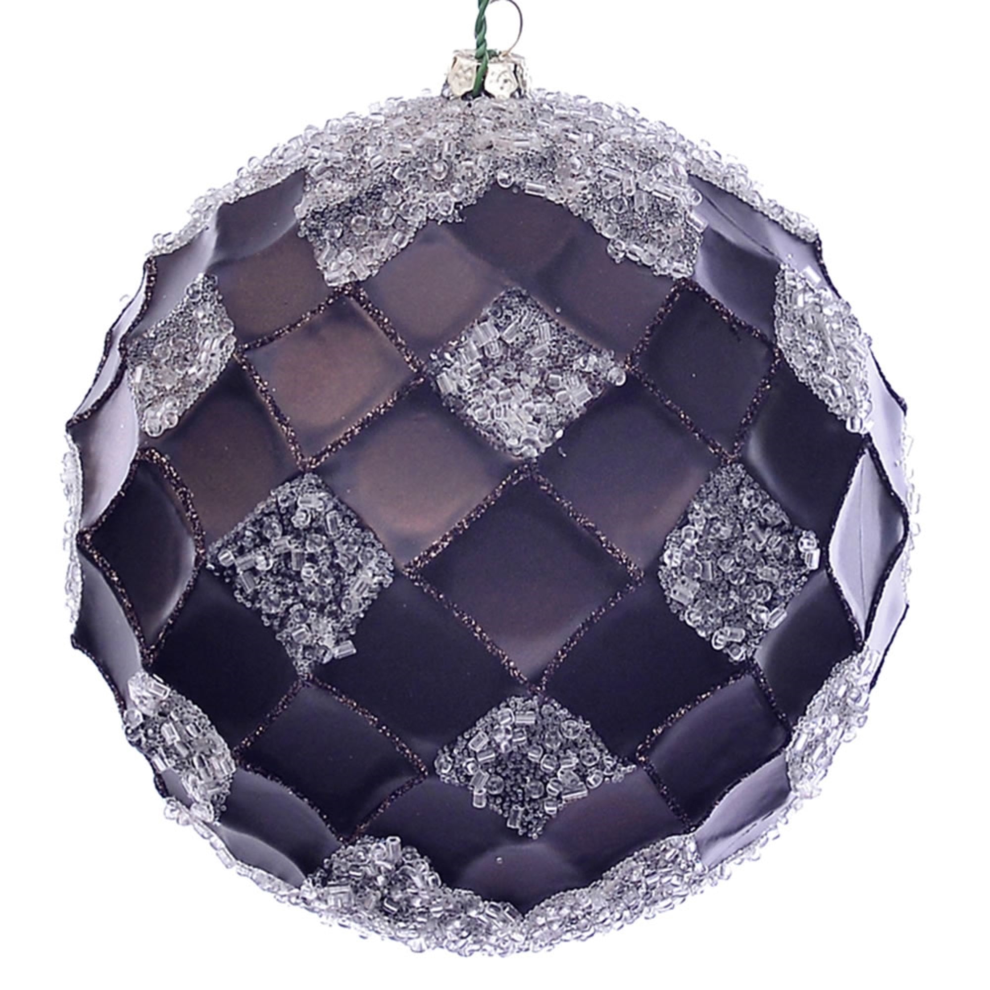 4.75” Chocolate Net Beaded Ball 3/Bag