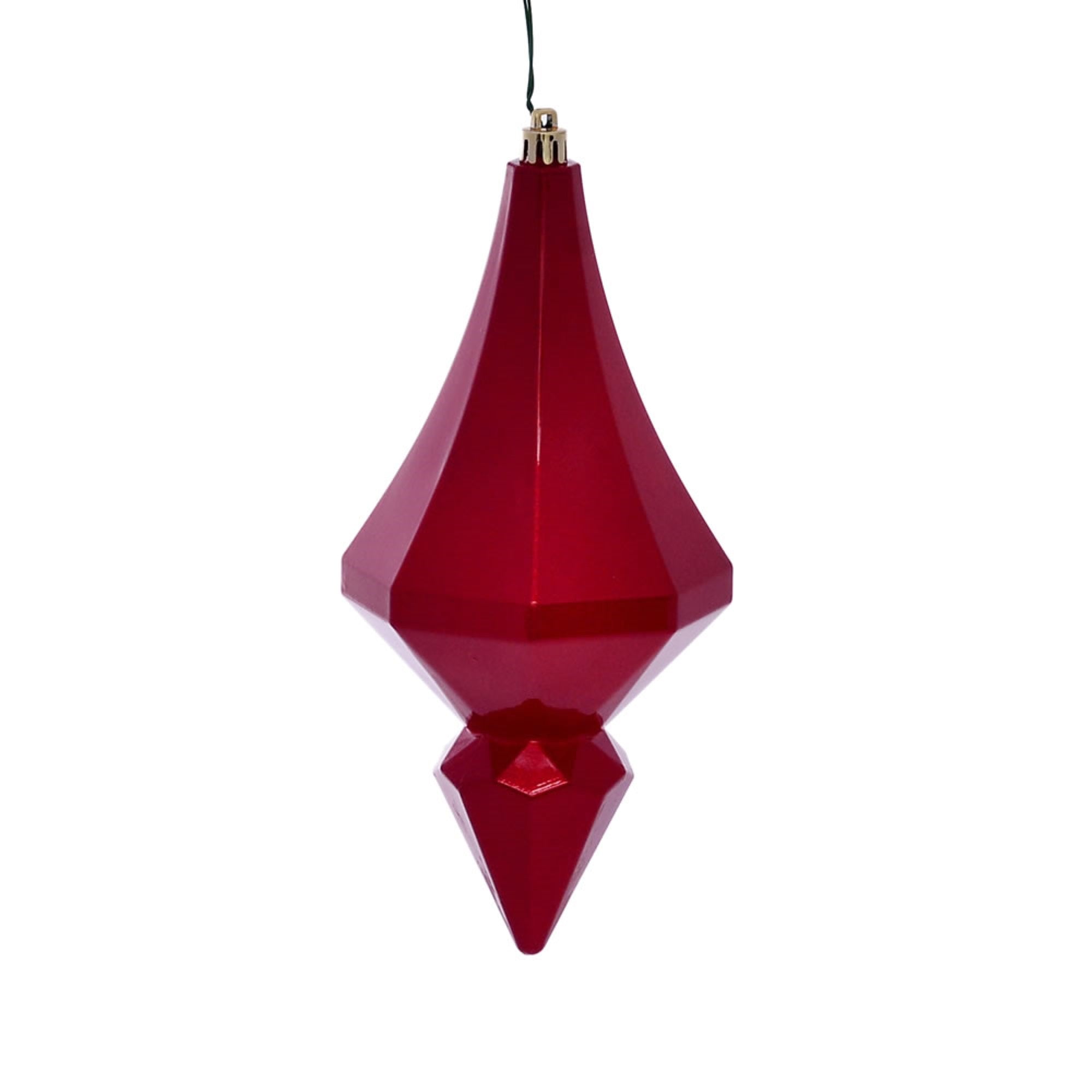 8” Red Candy Diamond Finial 2/Bag