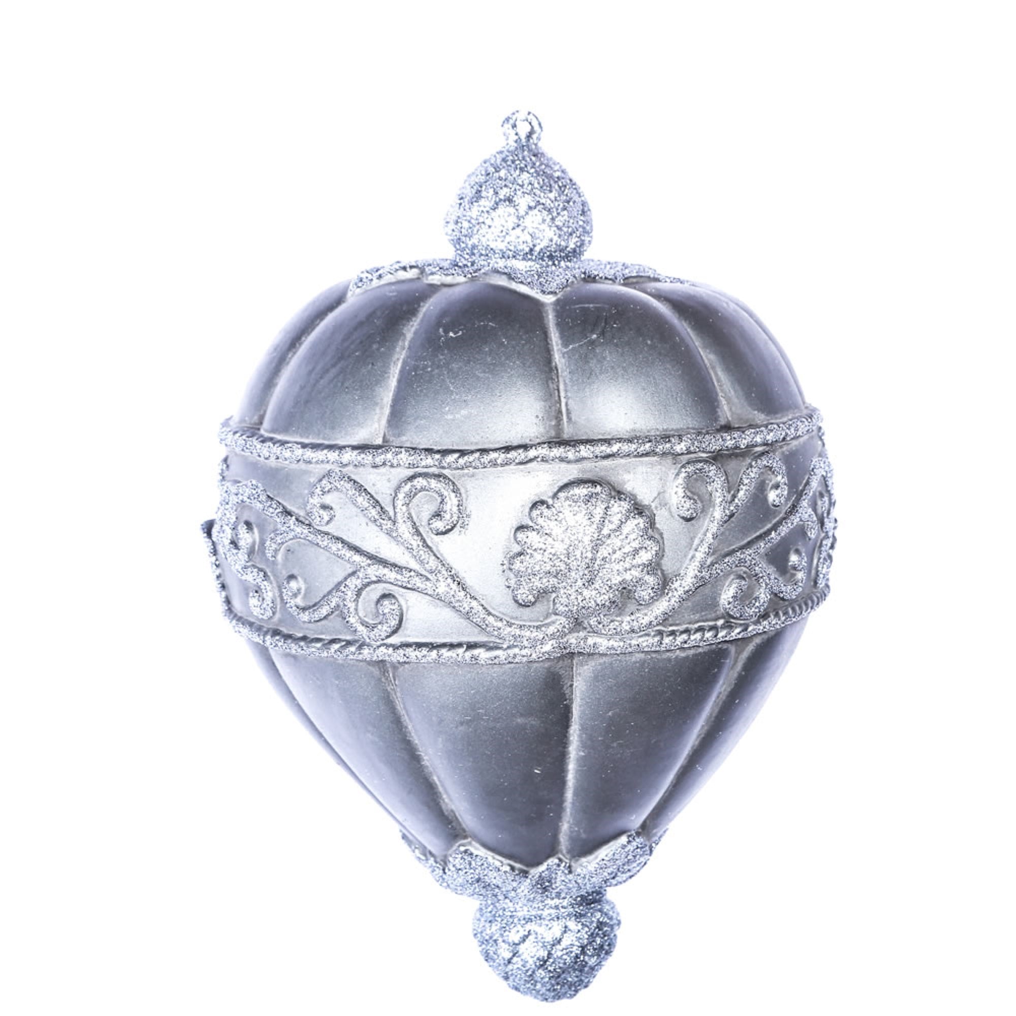 11” Pewter Antique Scroll Drop Ornament