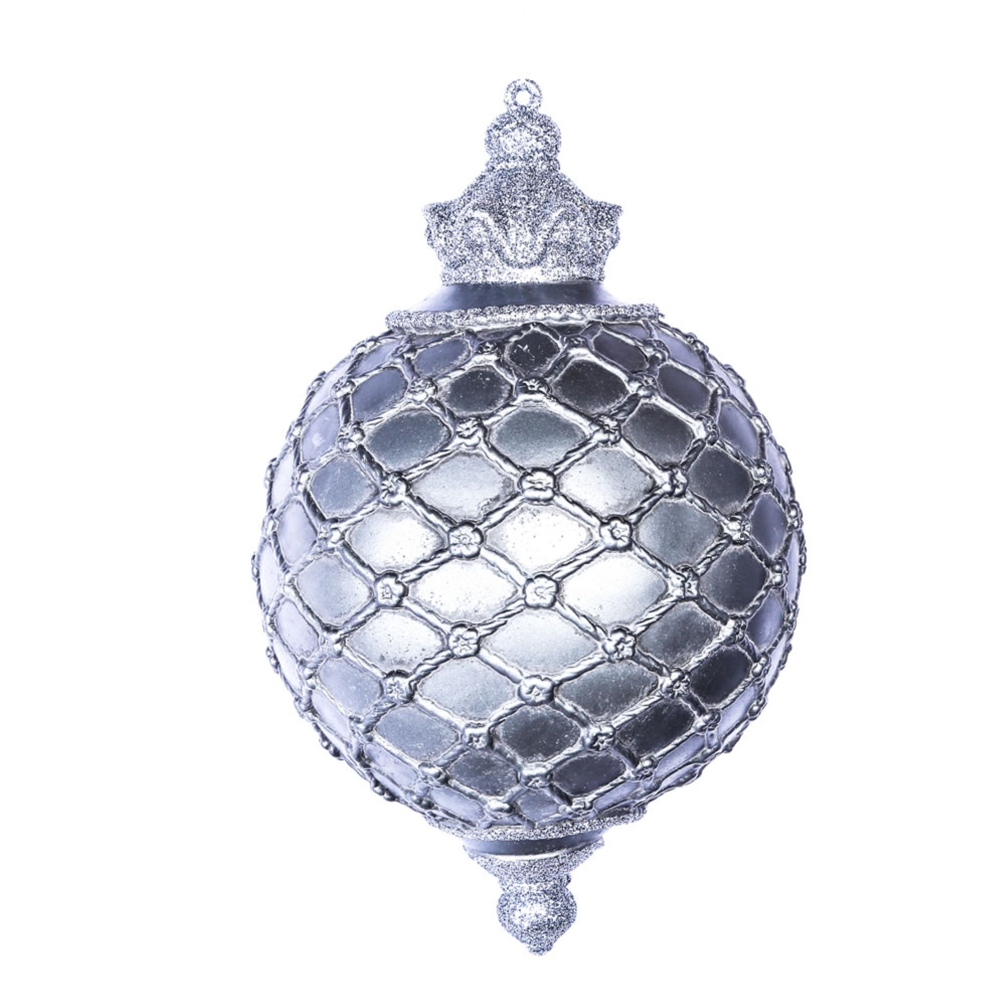 11” Pewter Antique Net Ball Ornament